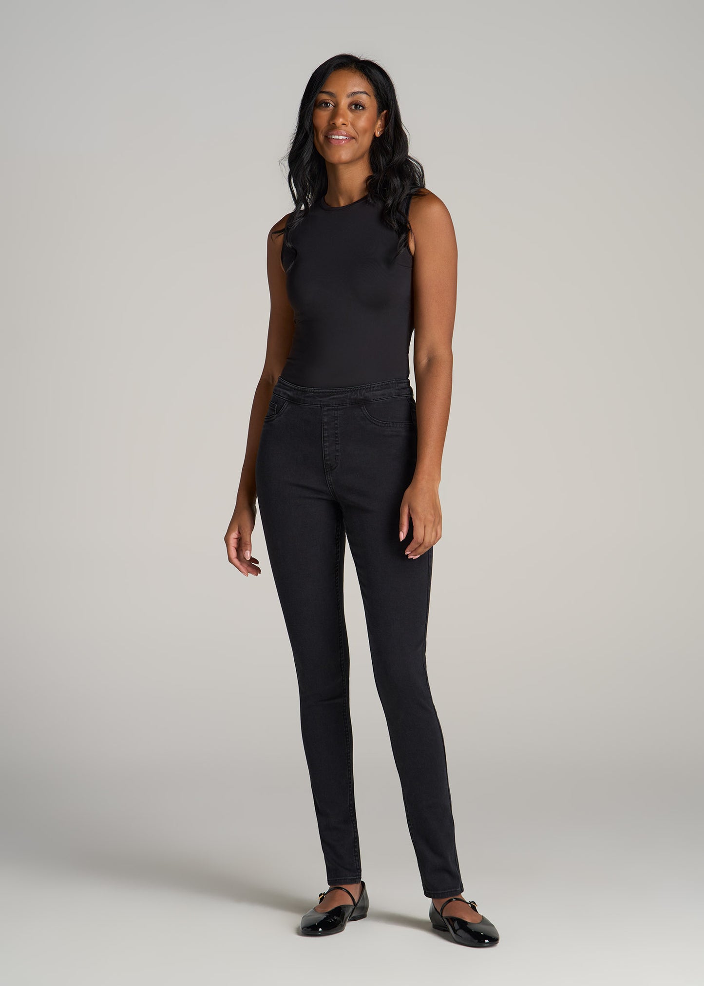 Women's Tall Jeggings in Washed Black