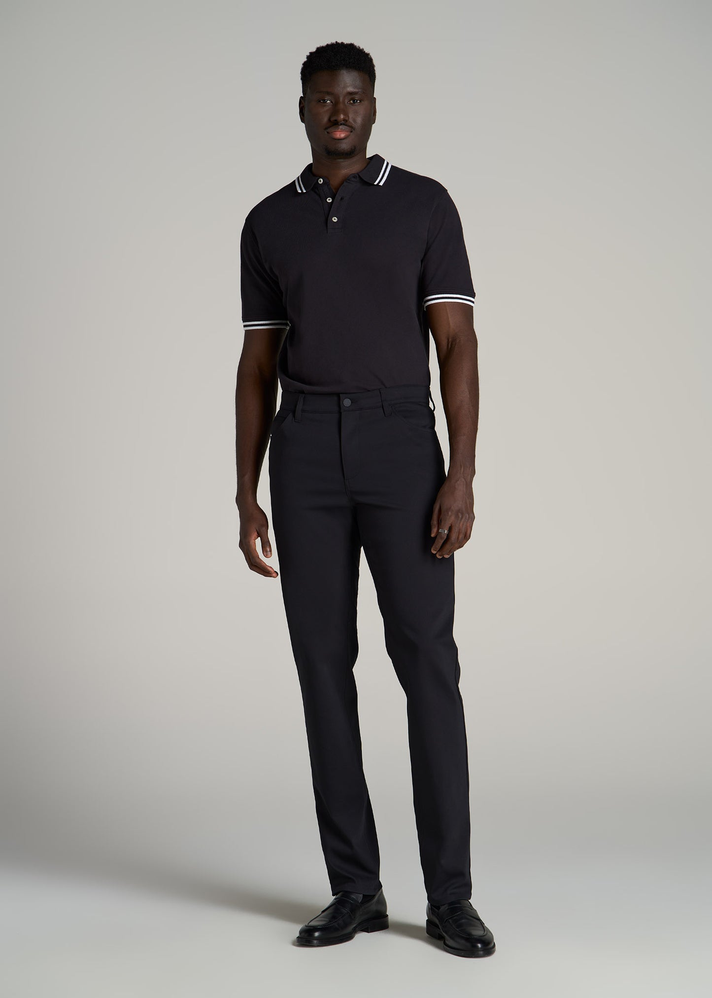 365 Stretch 5-Pocket TAPERED Pants for Tall Men in Black