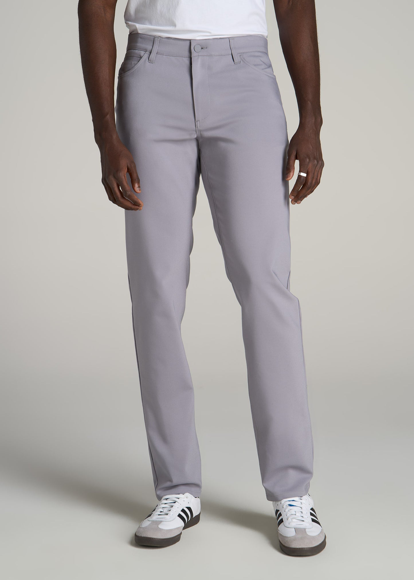 365 Stretch 5-Pocket TAPERED Pants for Tall Men in Pebble Grey