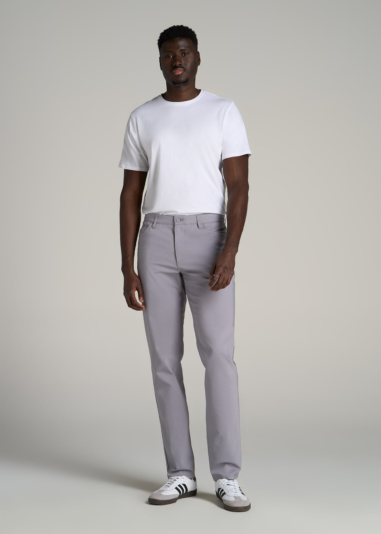 365 Stretch 5-Pocket TAPERED Pants for Tall Men in Pebble Grey