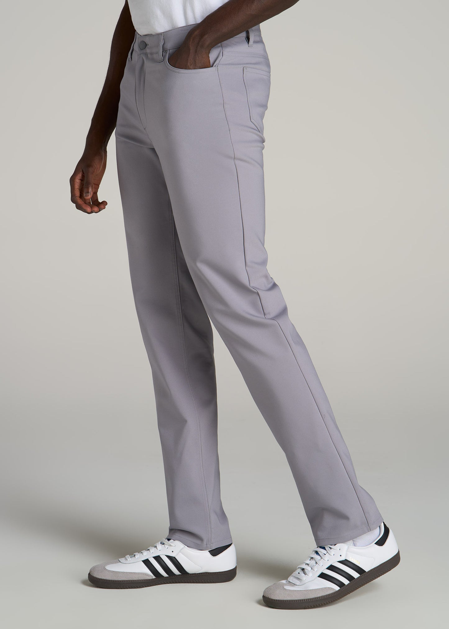 365 Stretch 5-Pocket TAPERED Pants for Tall Men in Pebble Grey