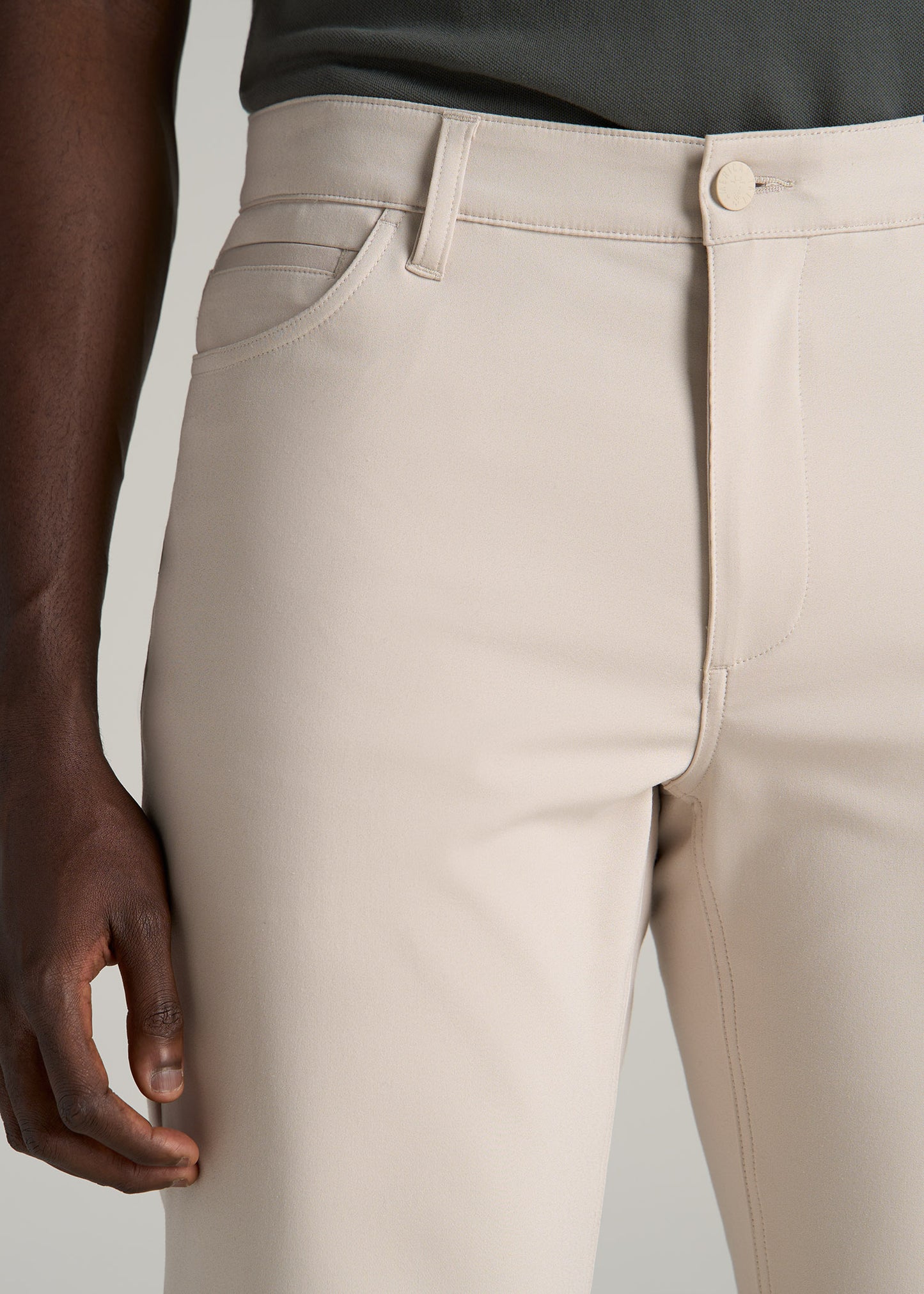 365 Stretch 5-Pocket TAPERED Pants for Tall Men in Soft Beige