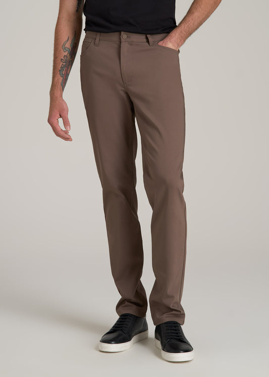 365 Stretch 5-Pocket TAPERED Pants for Tall Men in Washed Brown