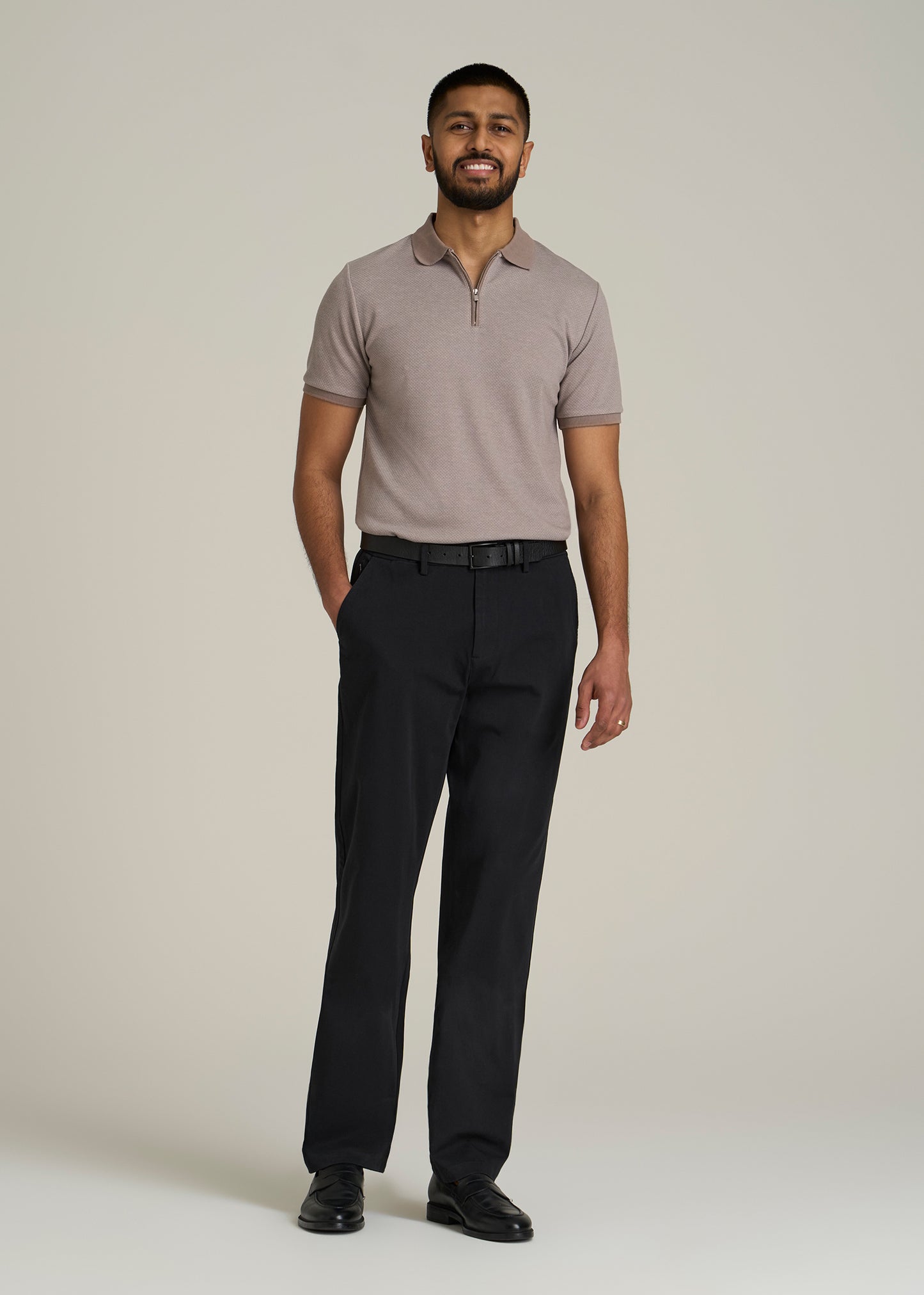 4 Way Stretch Commuter RELAXED Chino Pants for Tall Men in Black