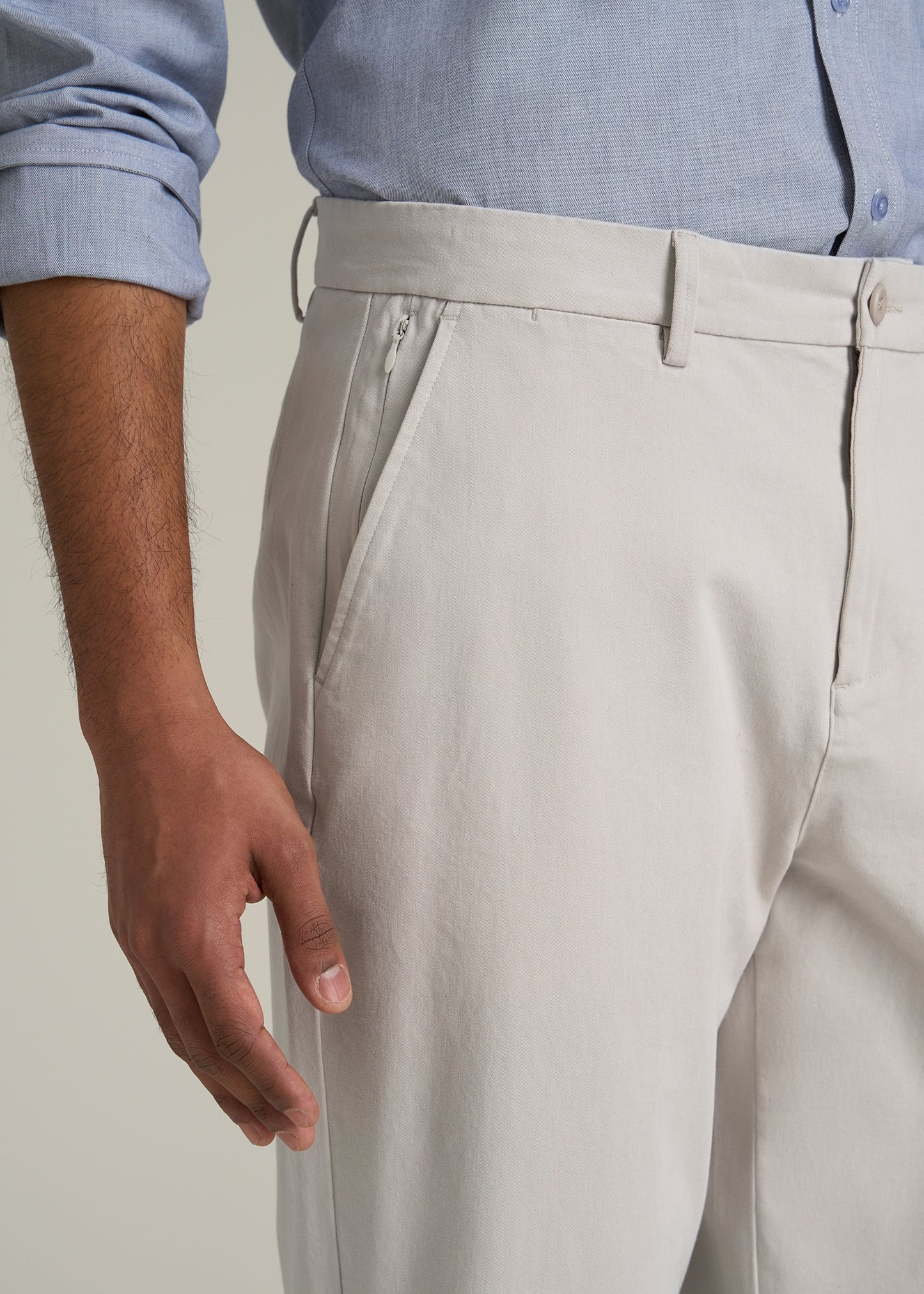 4 Way Stretch Commuter RELAXED Chino Pants for Tall Men in Drywall Tan