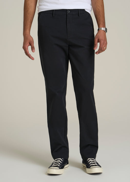 4 Way Stretch Commuter TAPERED Chino Pants for Tall Men in Black