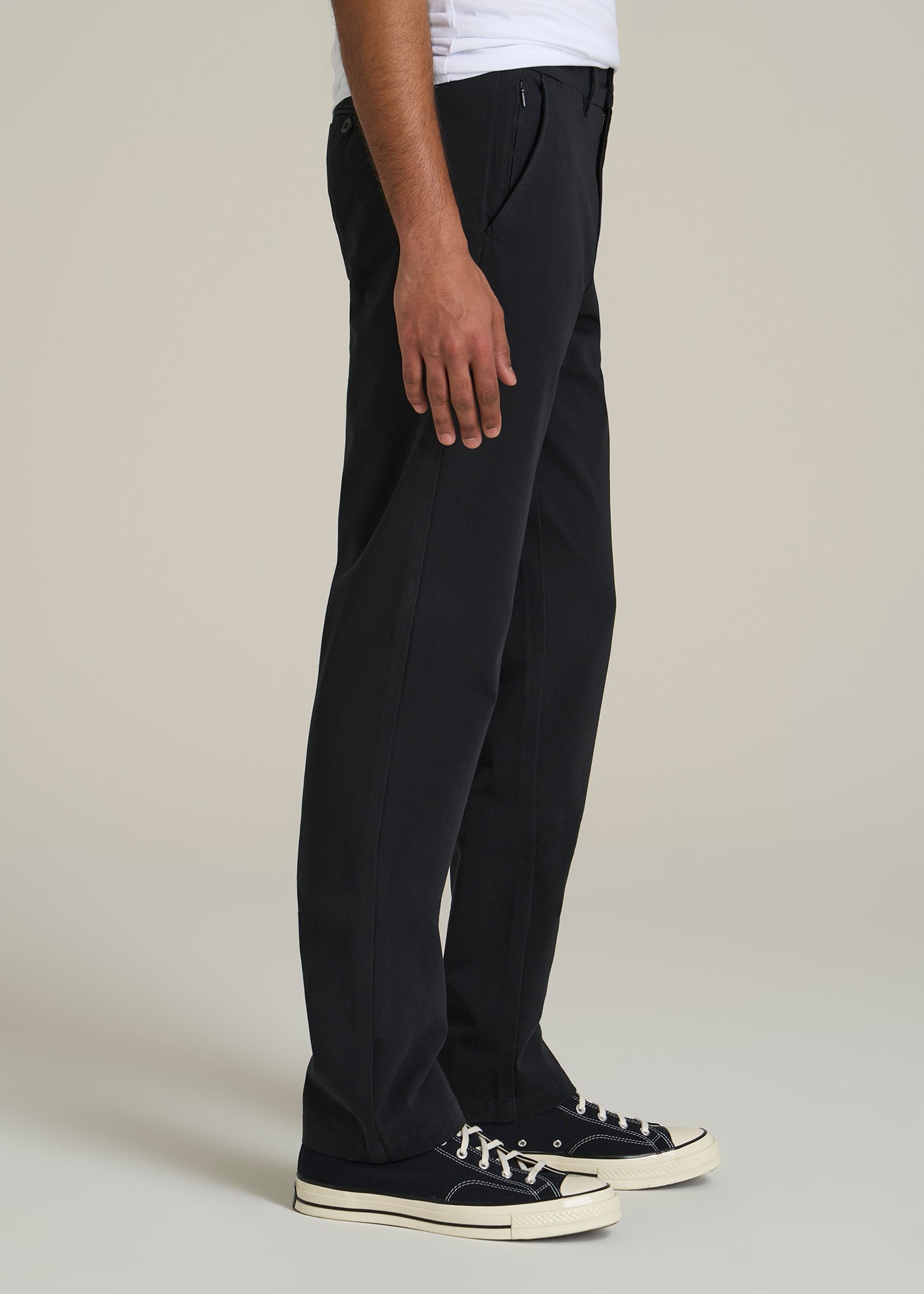 4 Way Stretch Commuter TAPERED Chino Pants for Tall Men in Black