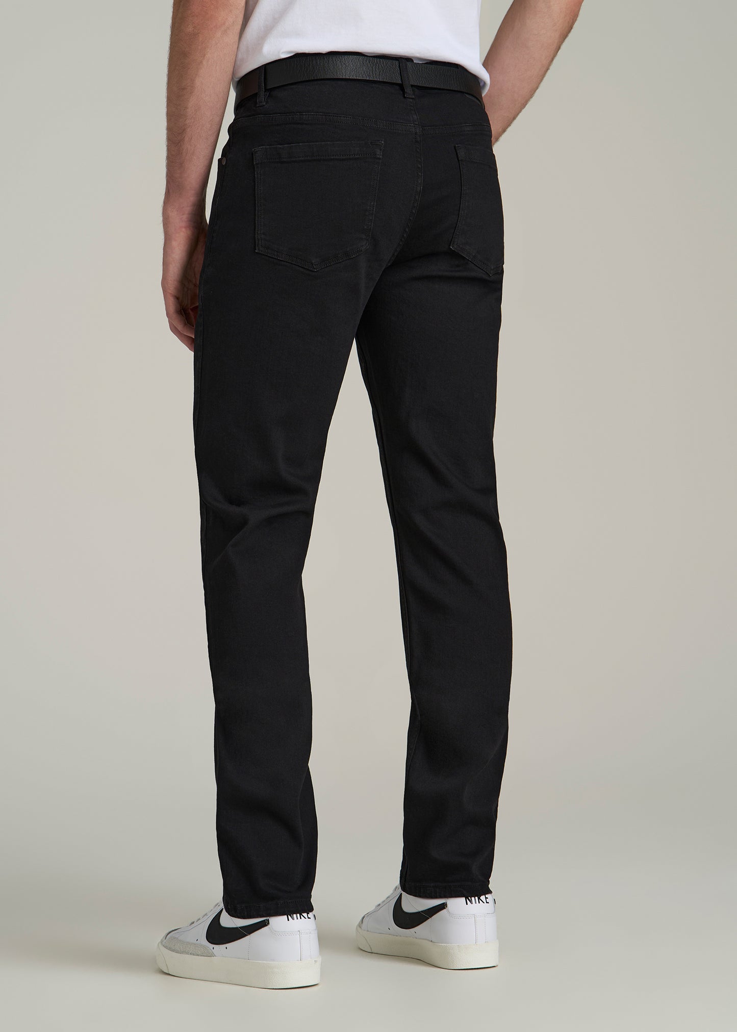 A.T. Basics Men's Carman Tapered fit Jeans for Tall Men in Black