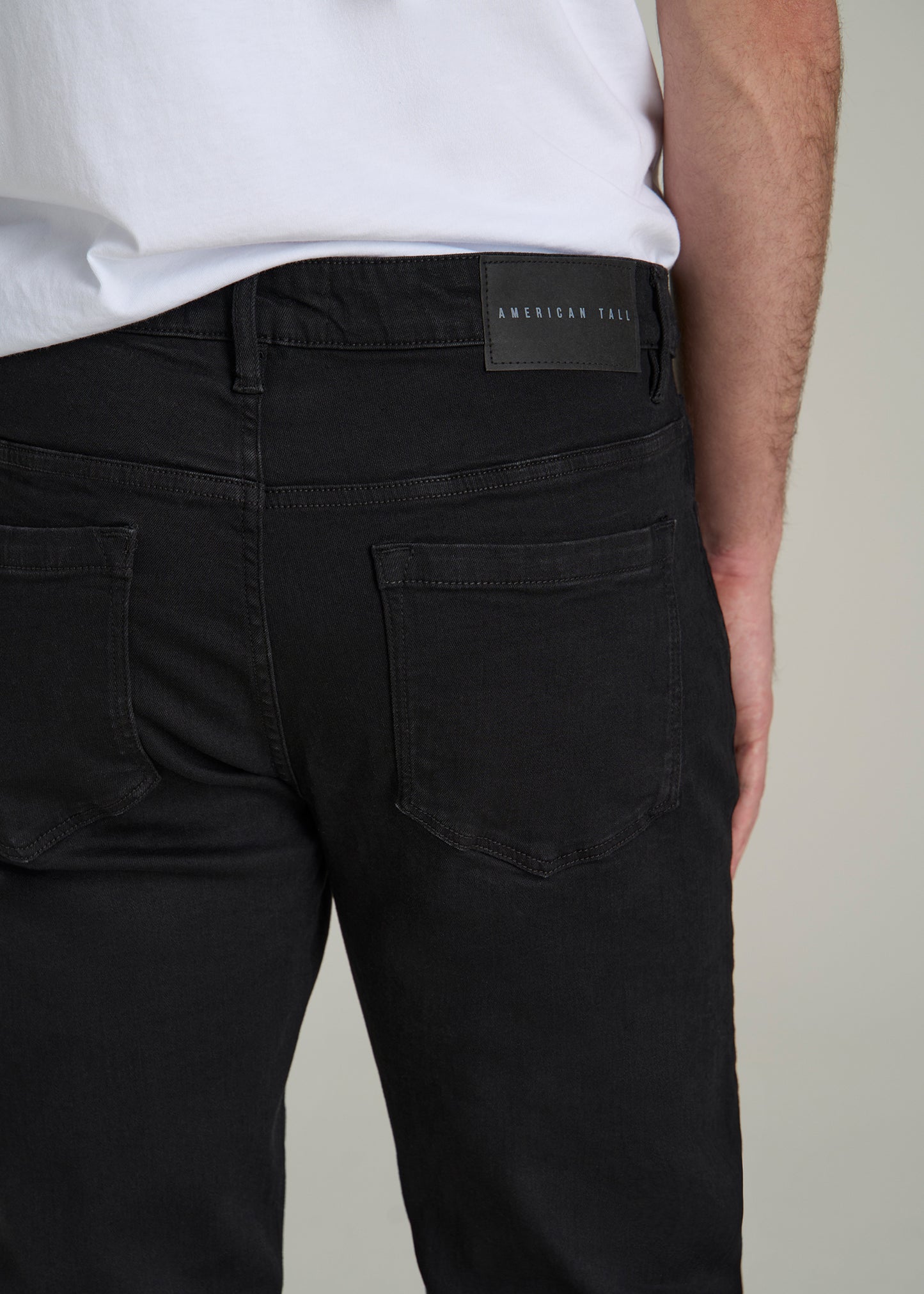 A.T. Basics Men's Carman Tapered fit Jeans for Tall Men in Black