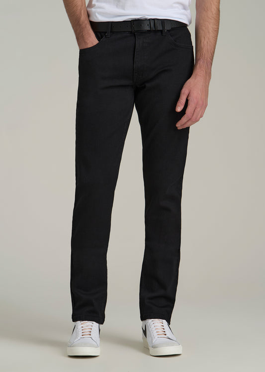 A.T. Basics Men's Carman Tapered fit Jeans for Tall Men in Black