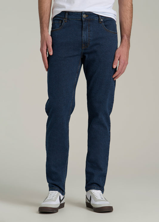 A.T. Basics Men's Carman Tapered fit Jeans for Tall Men in Charged Blue