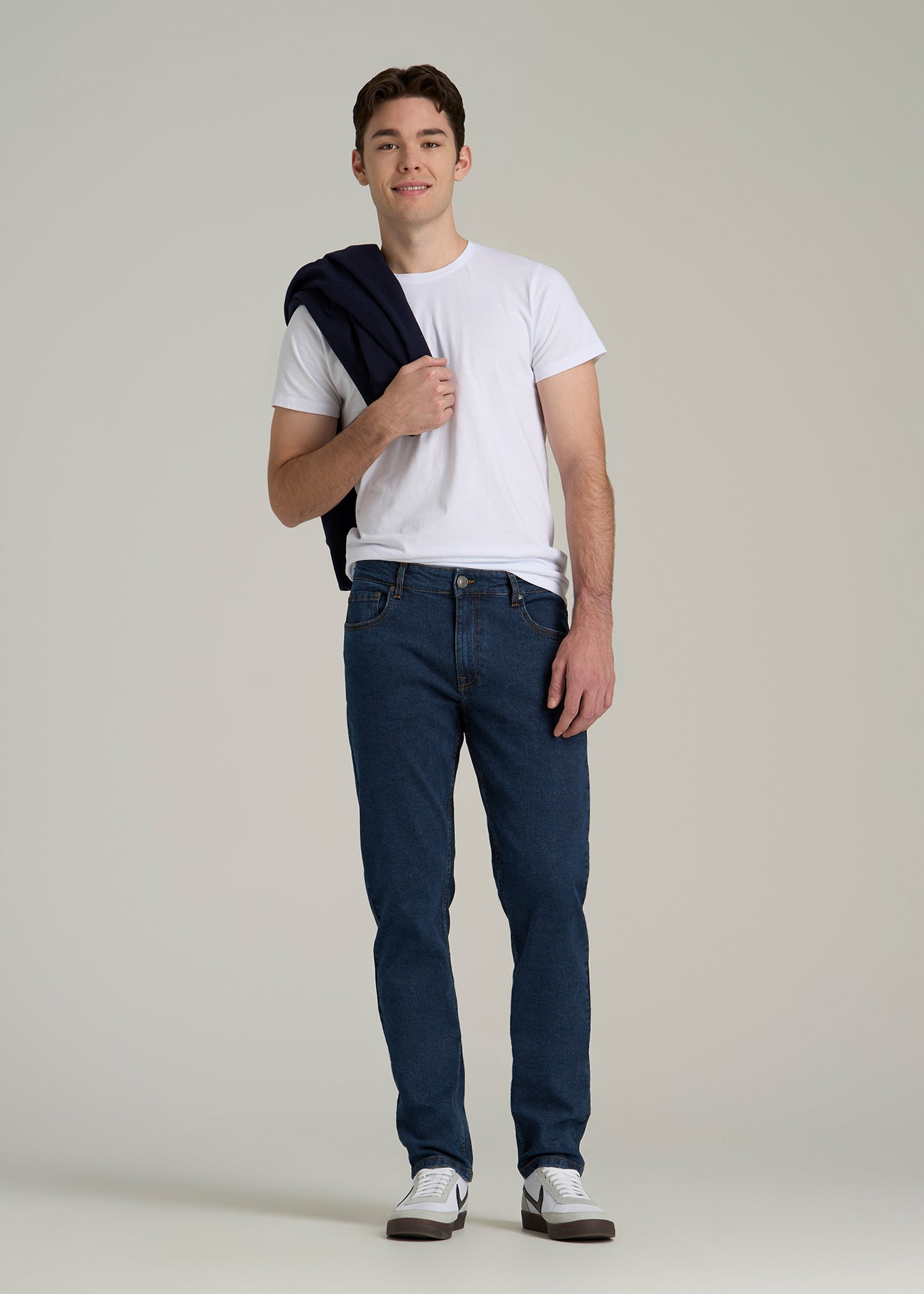 A.T. Basics Men's Carman Tapered fit Jeans for Tall Men in Charged Blue