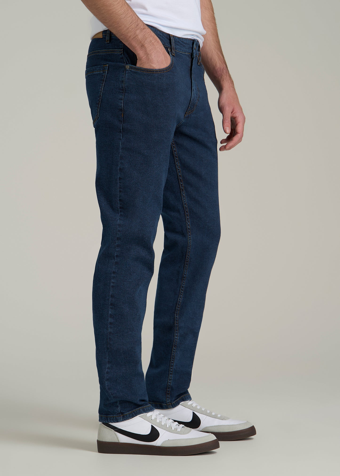 A.T. Basics Men's Carman Tapered fit Jeans for Tall Men in Charged Blue