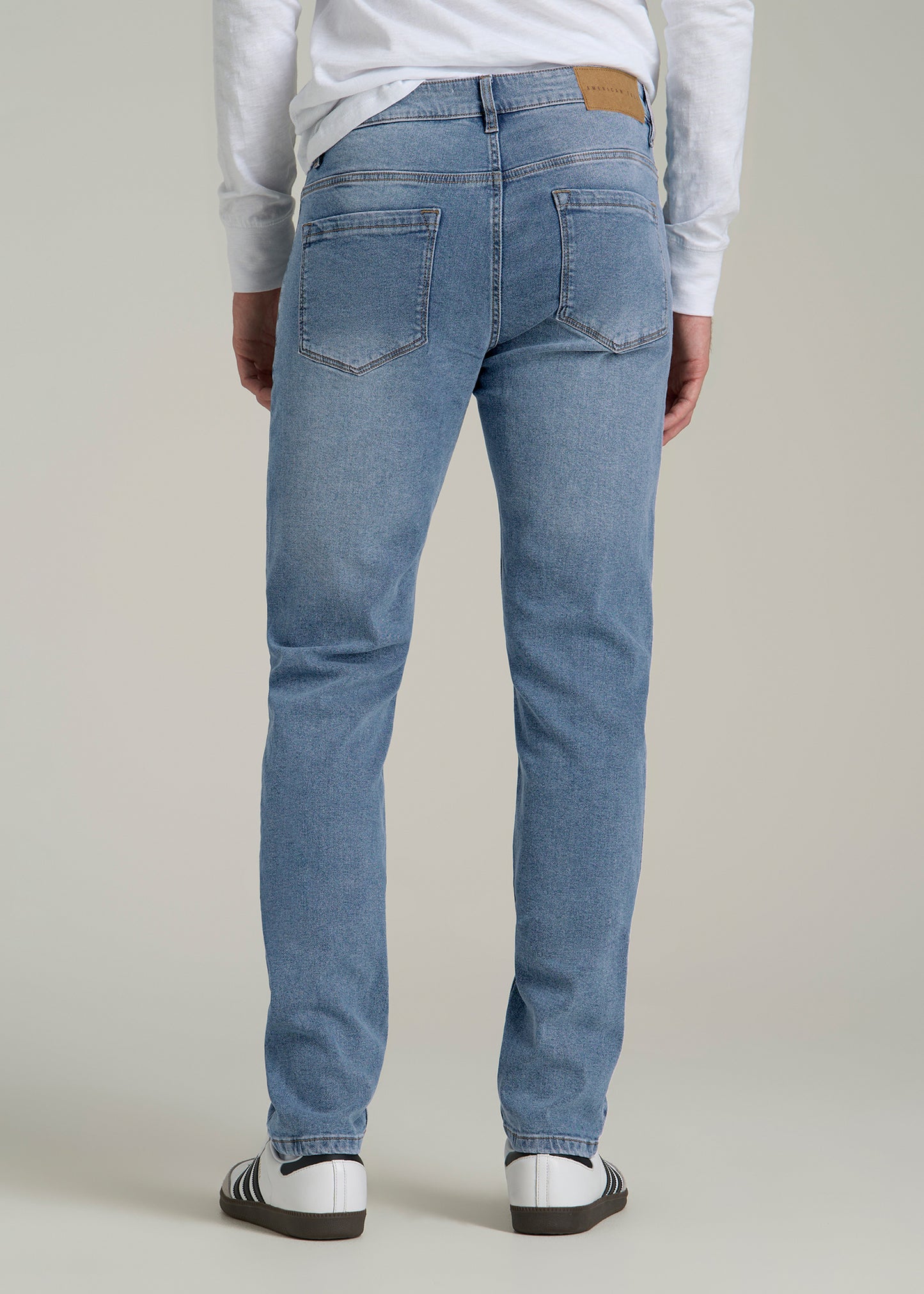 A.T. Basics Men's Carman Tapered fit Jeans for Tall Men in Tufts Blue