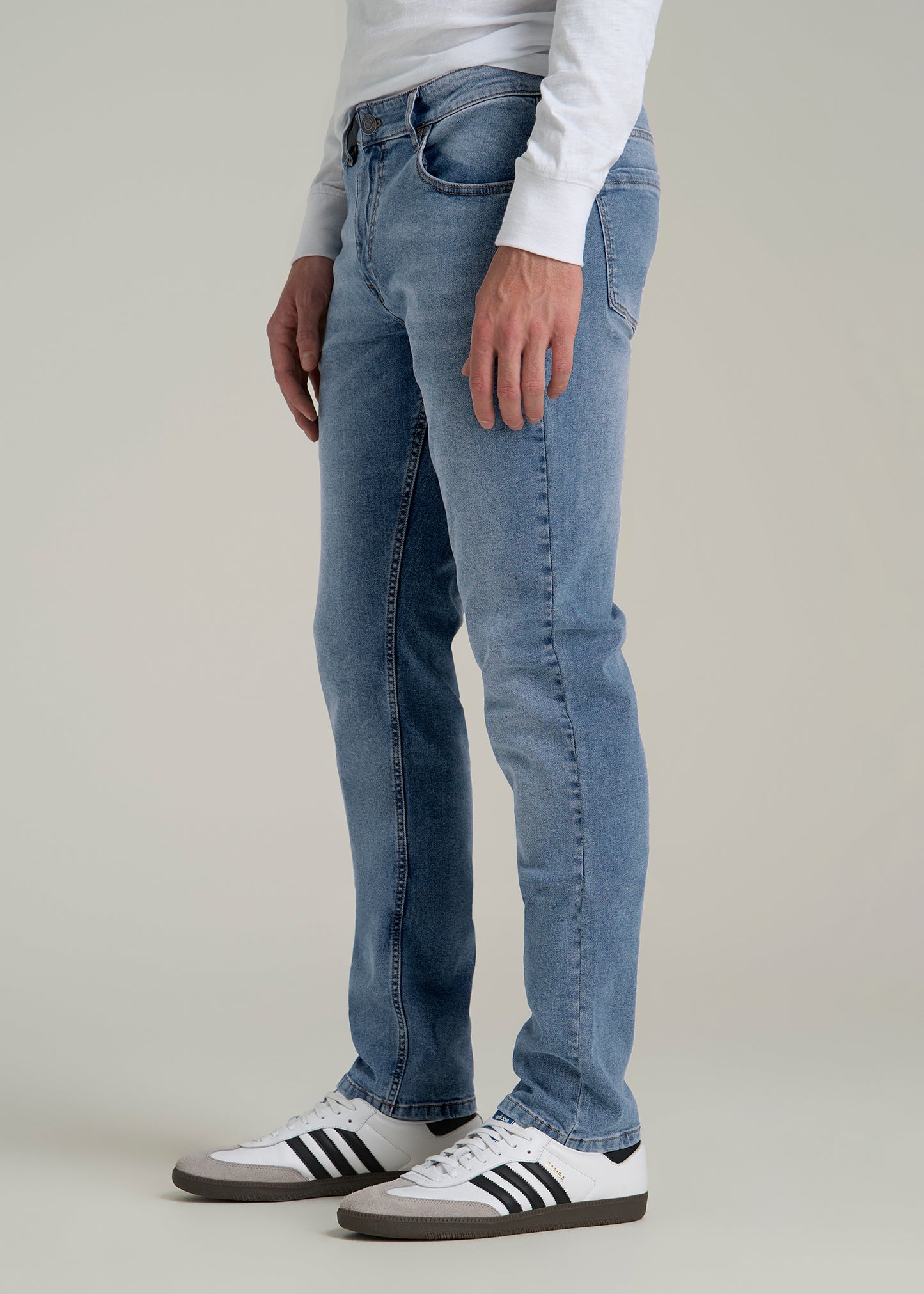 A.T. Basics Men's Carman Tapered fit Jeans for Tall Men in Tufts Blue