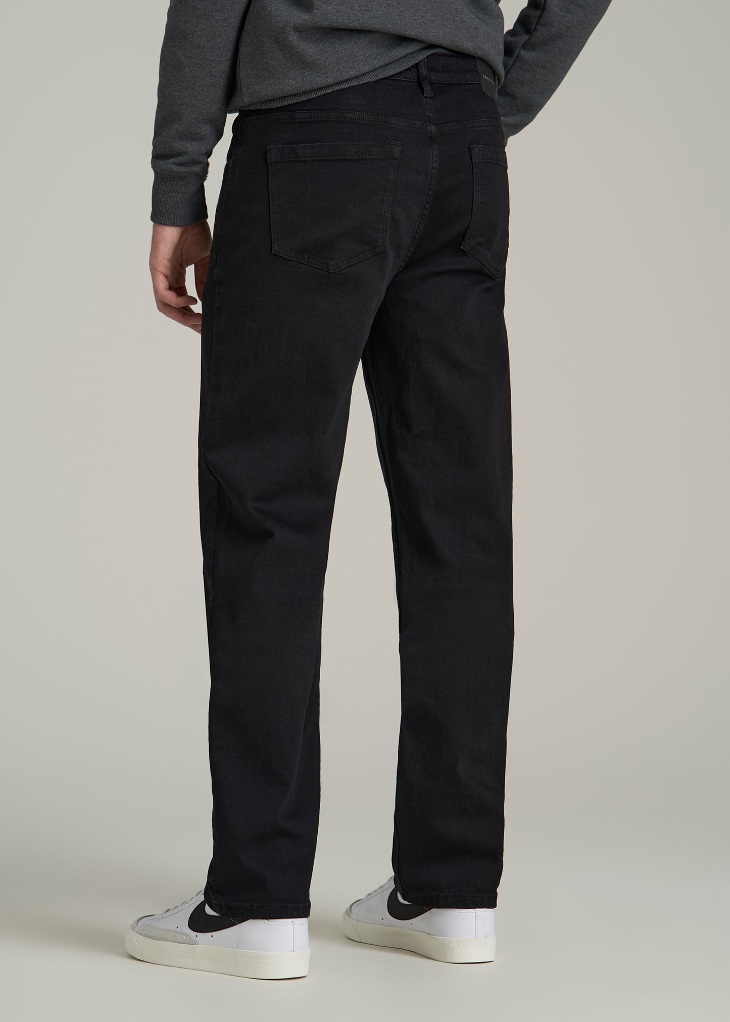 A.T. Basics Men's J1 Straight Fit Jeans for Tall Men in Black