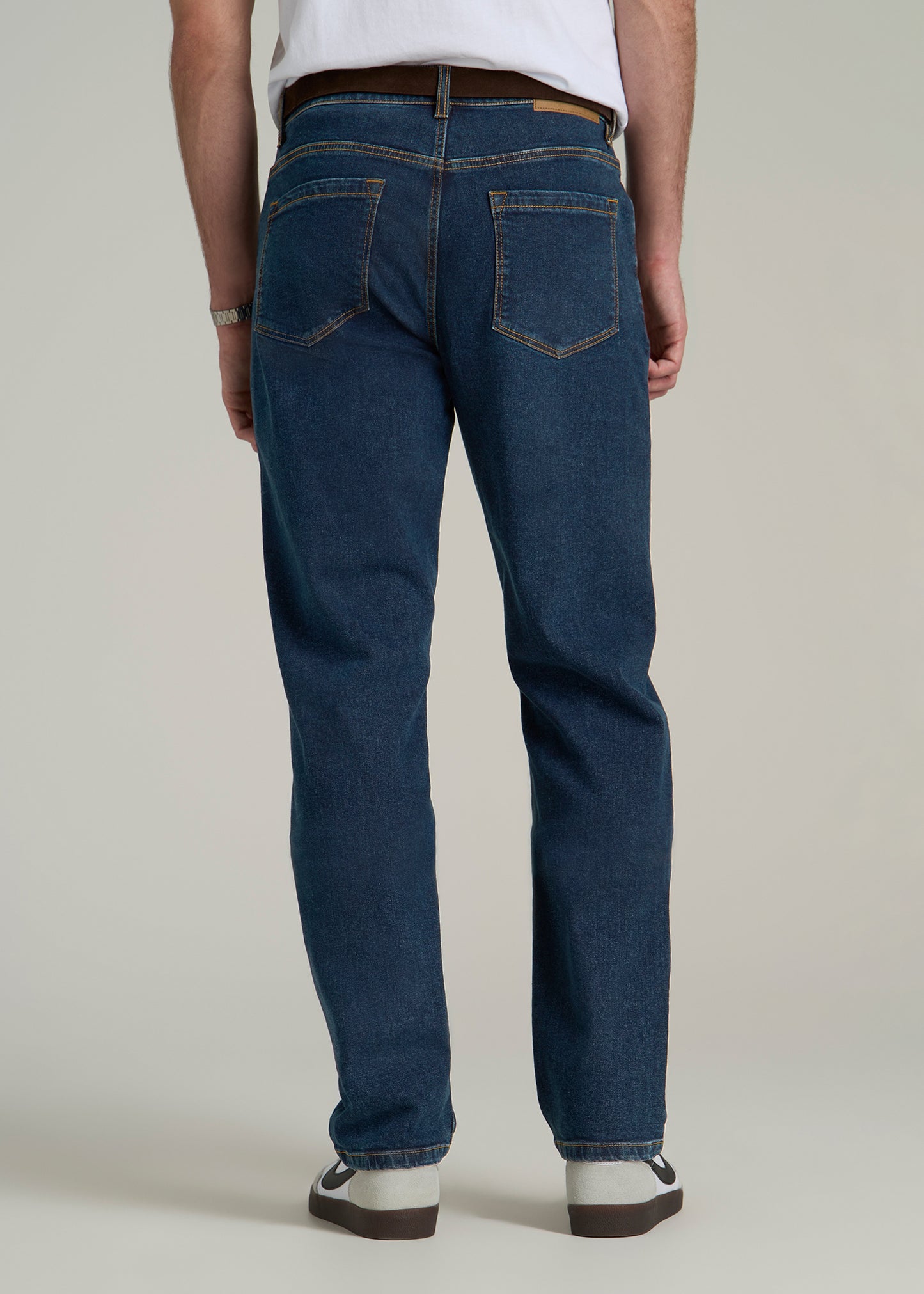 A.T. Basics Men's J1 Straight Fit Jeans for Tall Men in Charged Blue