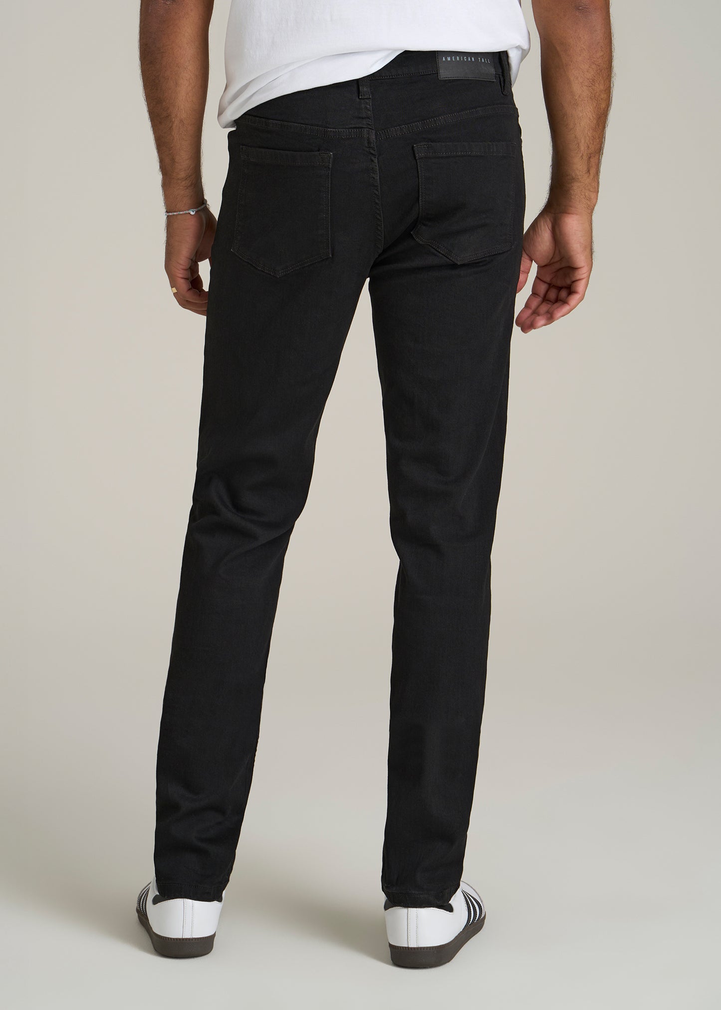 A.T. Basics Men's Dylan Slim Fit Jeans for Tall Men in Black