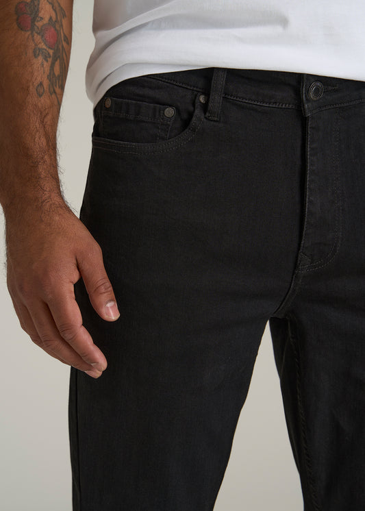 A.T. Basics Men's Dylan Slim Fit Jeans for Tall Men in Black