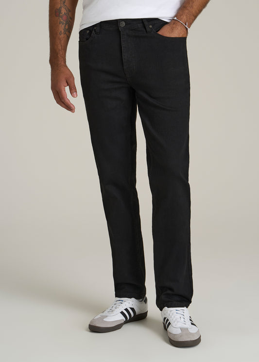 A.T. Basics Men's Dylan Slim Fit Jeans for Tall Men in Black