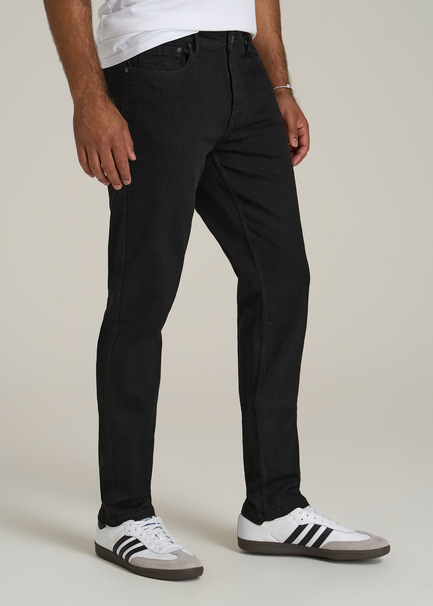 A.T. Basics Men's Dylan Slim Fit Jeans for Tall Men in Black