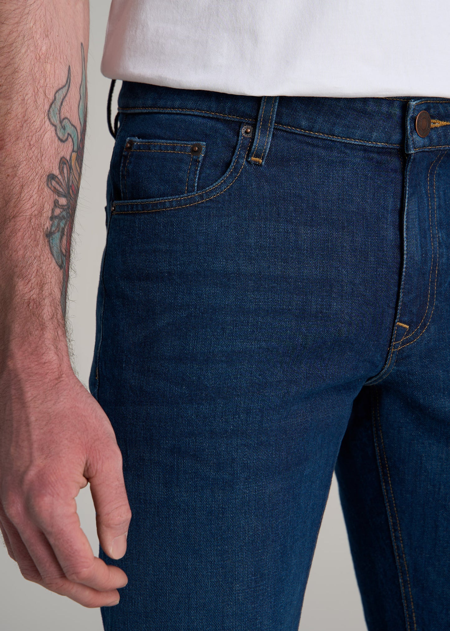 Americana Collection Carman Tapered Fit Jeans For Tall Men in Crown Blue