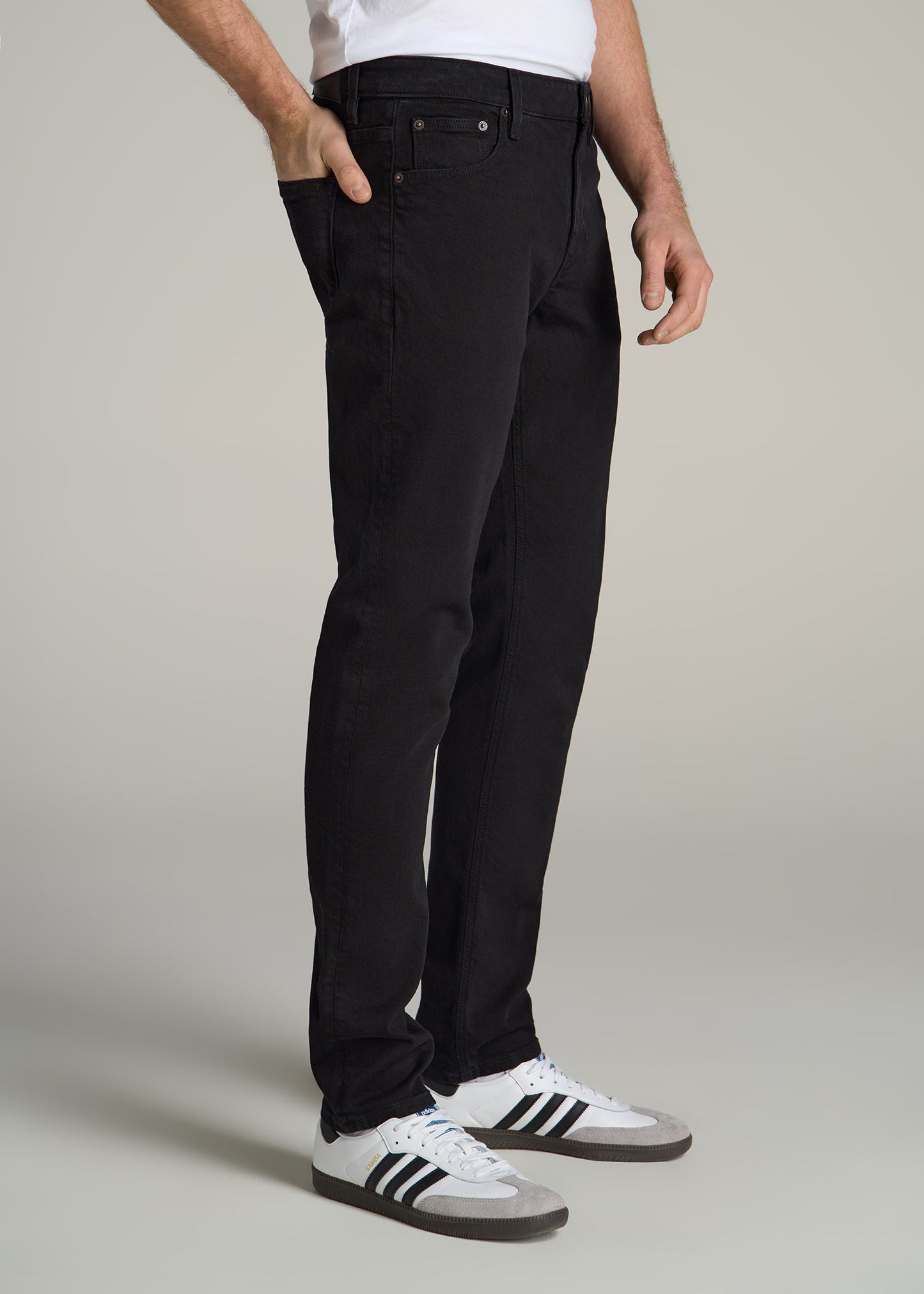 Americana Collection Carman Tapered Fit Jeans For Tall Men in Lark Black