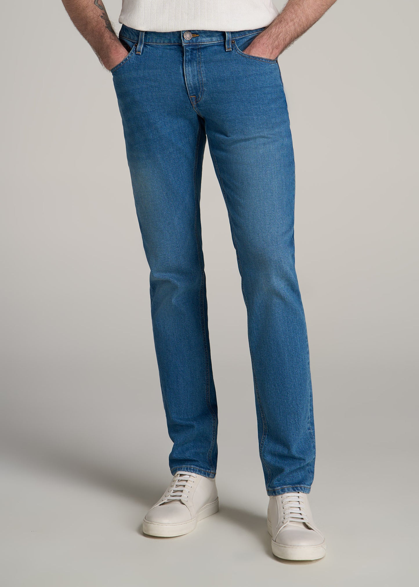 Americana Collection Carman Tapered Fit Jeans For Tall Men in Sail Blue