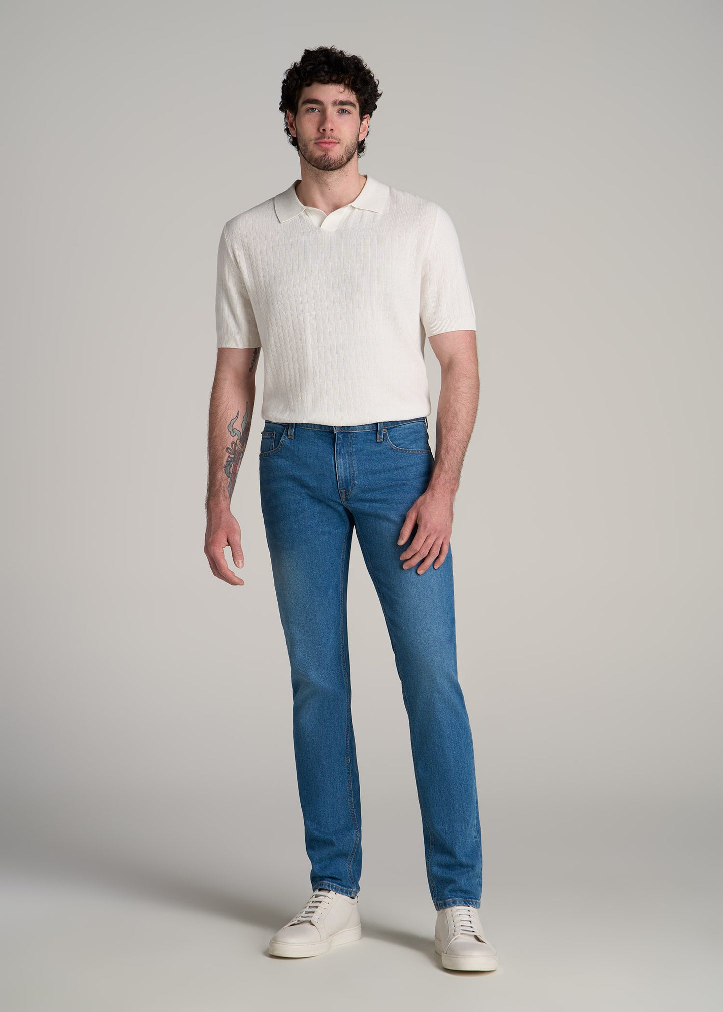 Americana Collection Carman Tapered Fit Jeans For Tall Men in Sail Blue