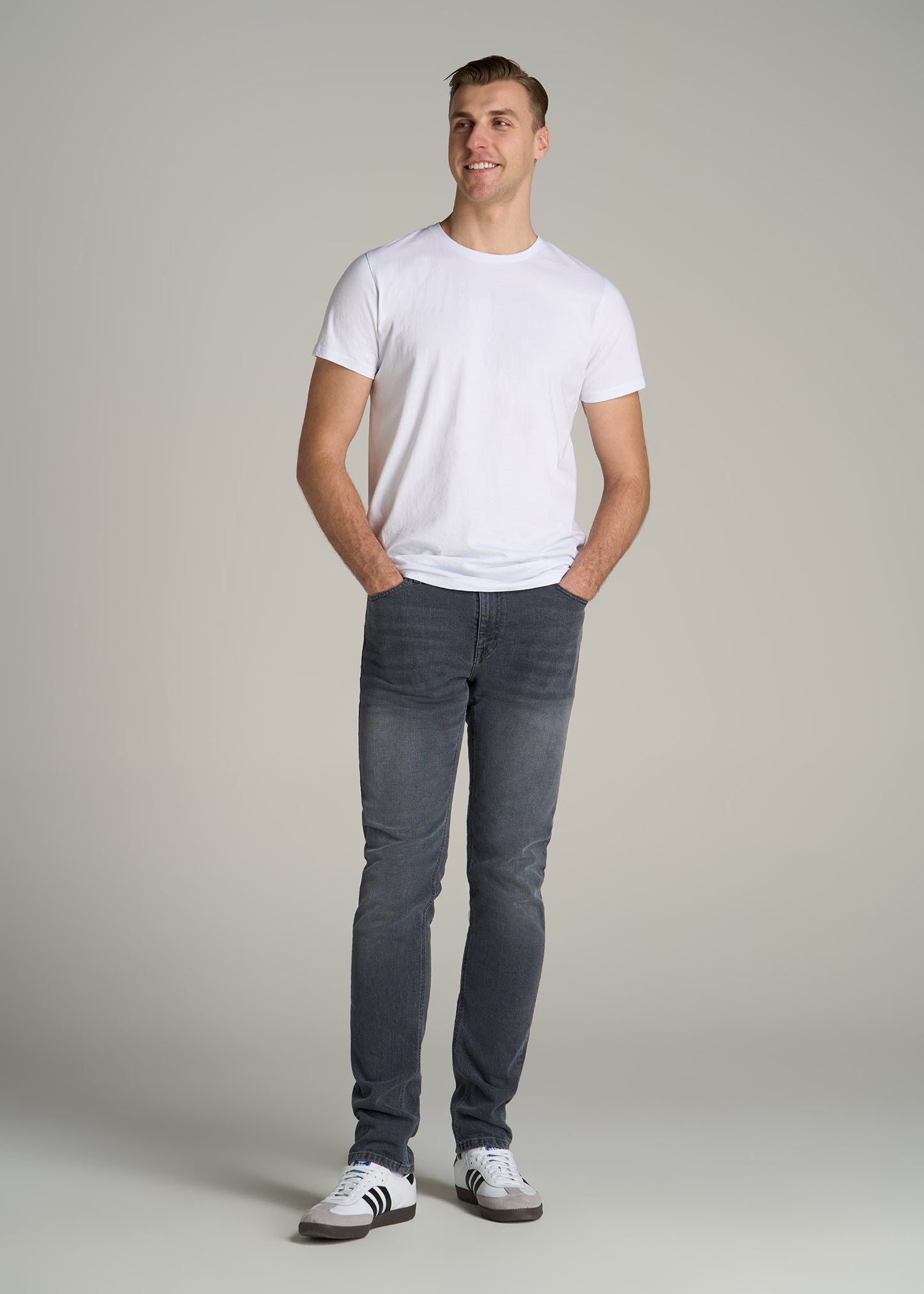 Americana Collection Dylan Slim Fit Jeans For Tall Men in Wolf Grey