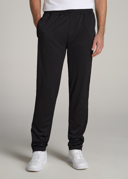 Athletic Stripe Pants for Tall Men in Black