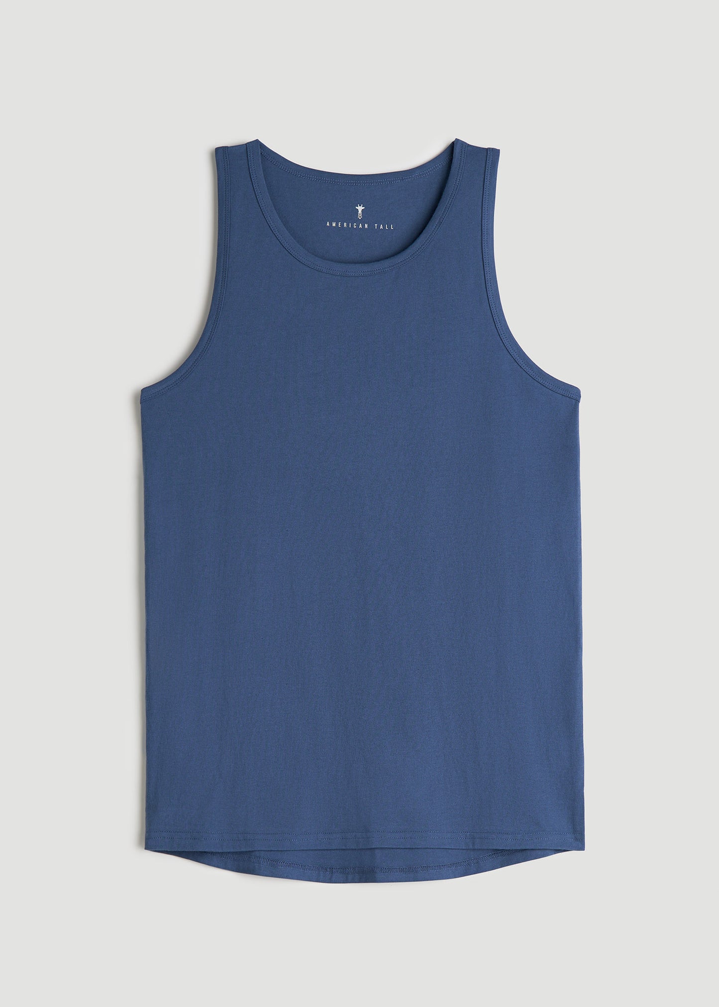 The Essentials: Men's Tall SLIM-FIT Beach Tank Top in Steel Blue