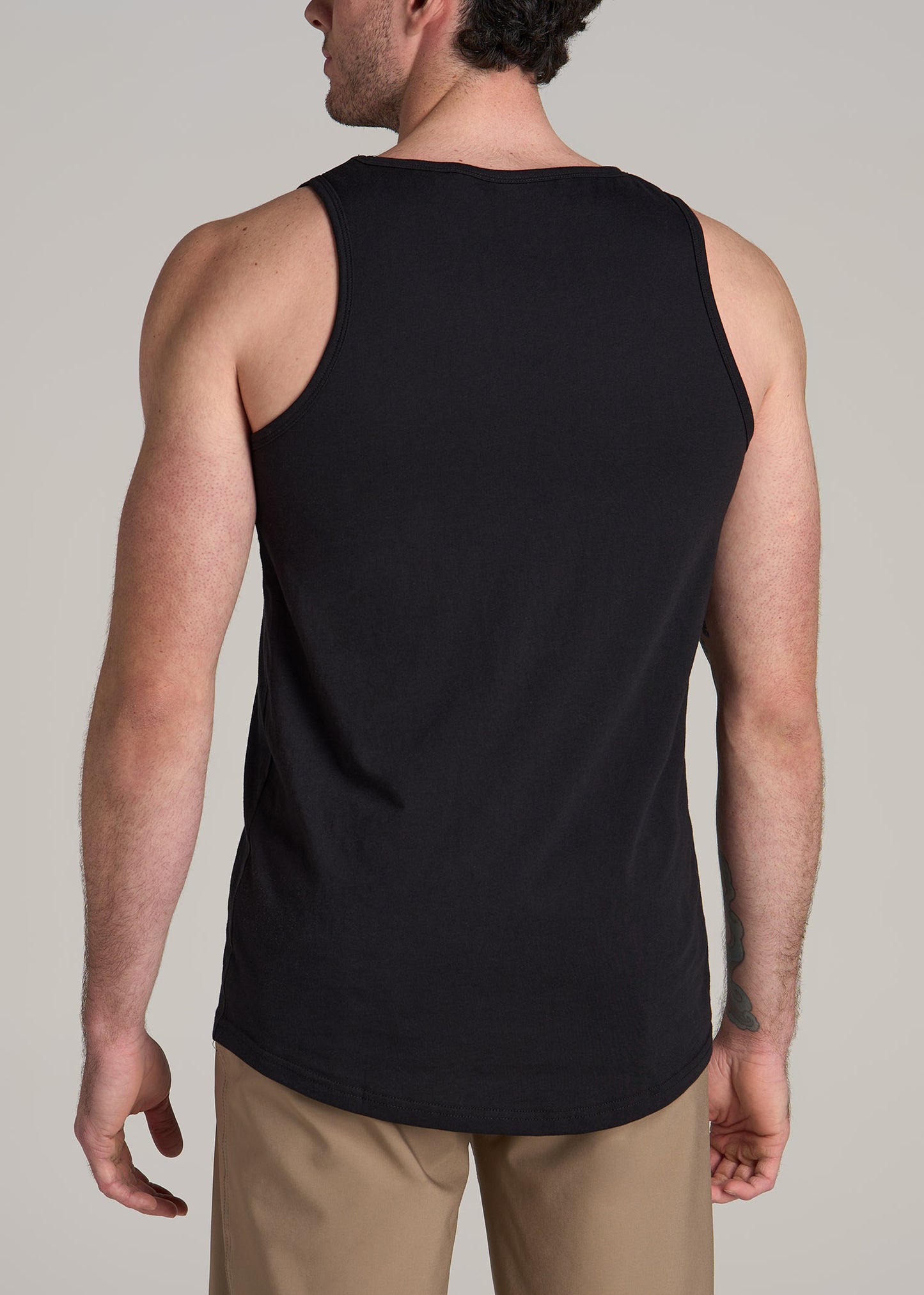 The Essentials: Men's Tall SLIM-FIT Beach Tank Top in Black