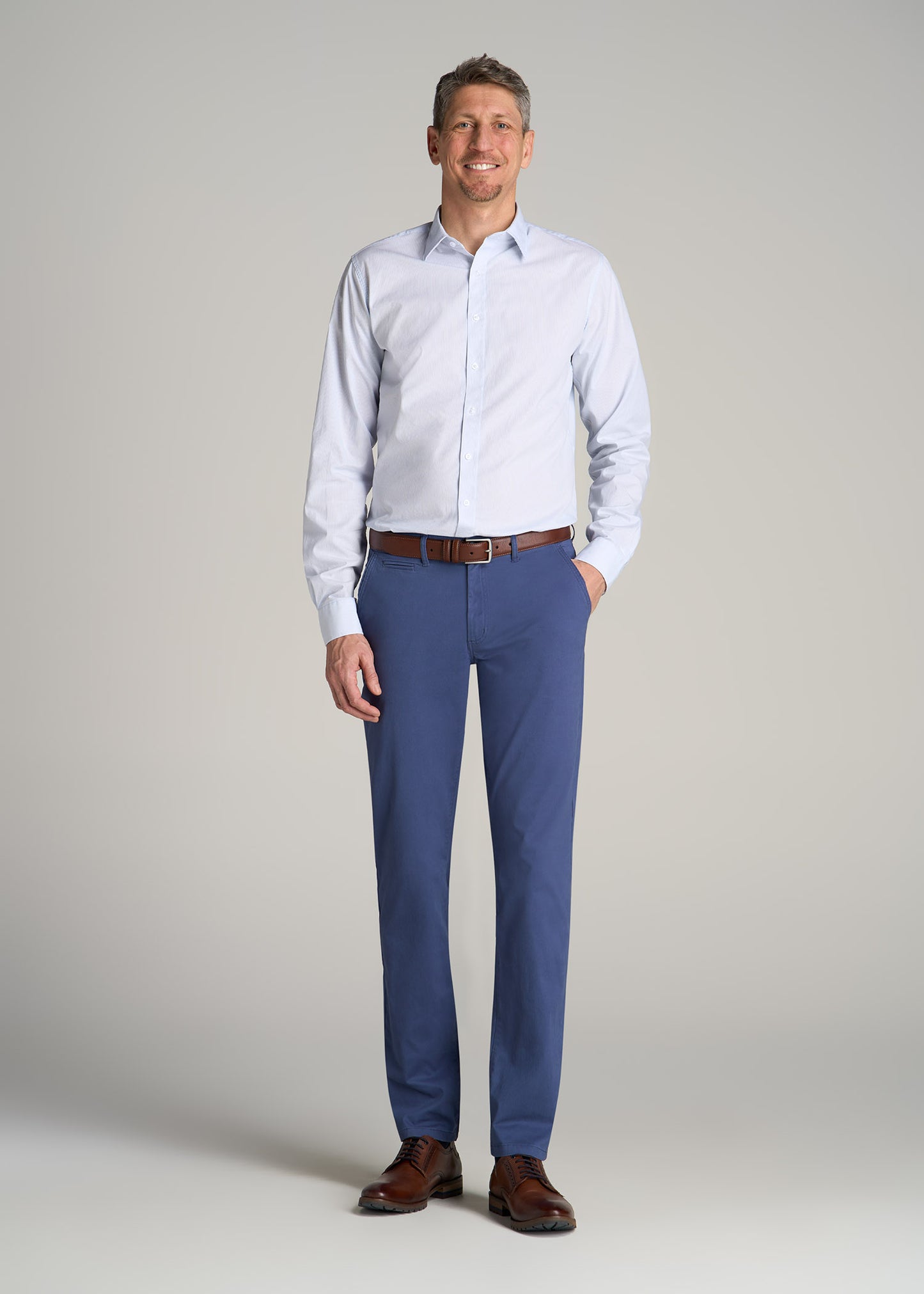 Carman TAPERED Chinos in Steel Blue - Pants for Tall Men