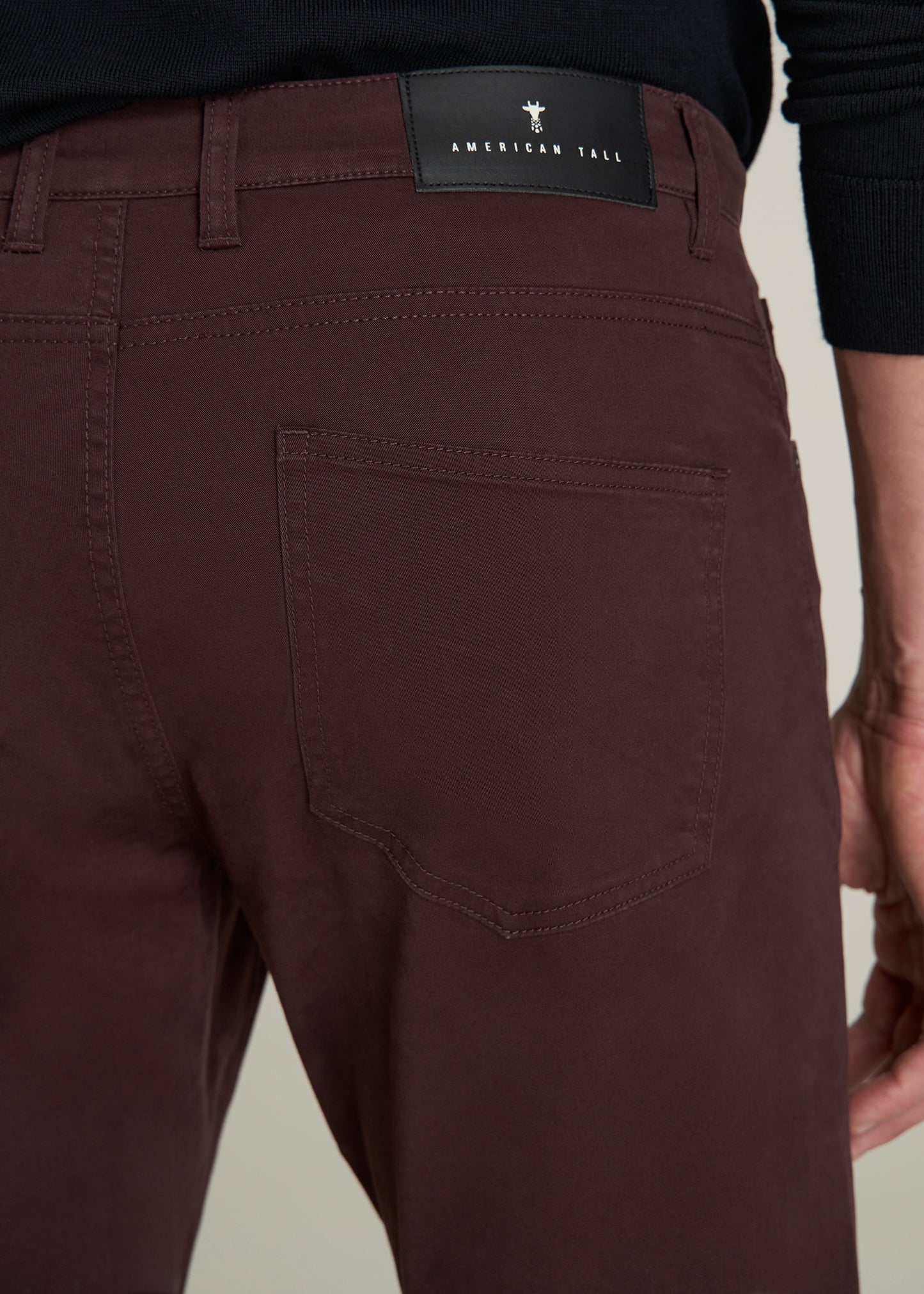 Carman TAPERED Fit Five Pocket Pants for Tall Men in Oxblood