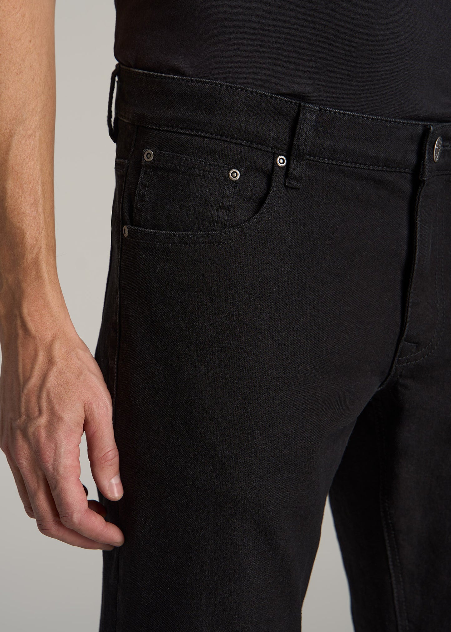 Carman TAPERED Jeans for Tall Men in True Black