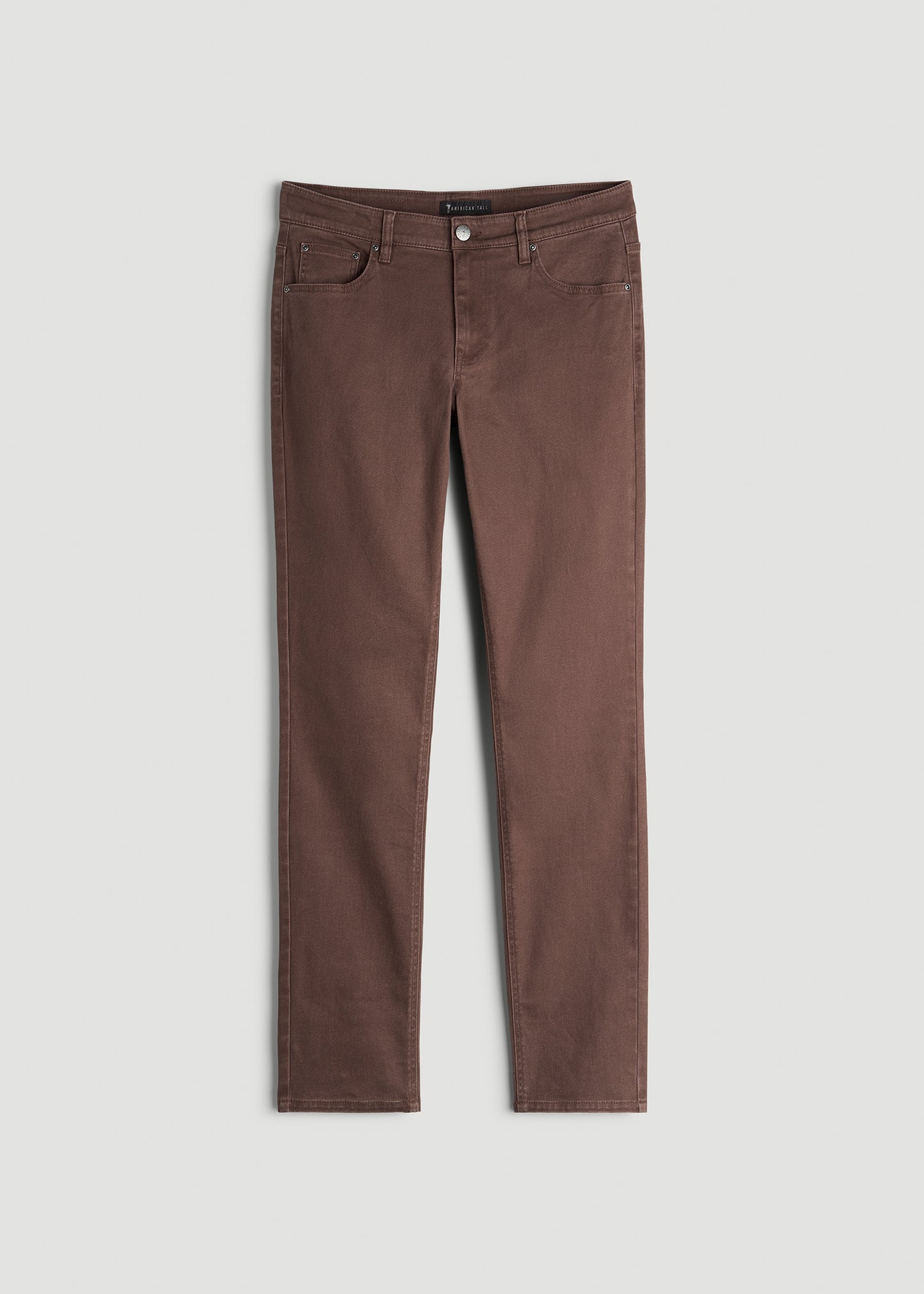 Carman Tapered Fit Colored Jeans for Tall Men in Dark Toffee