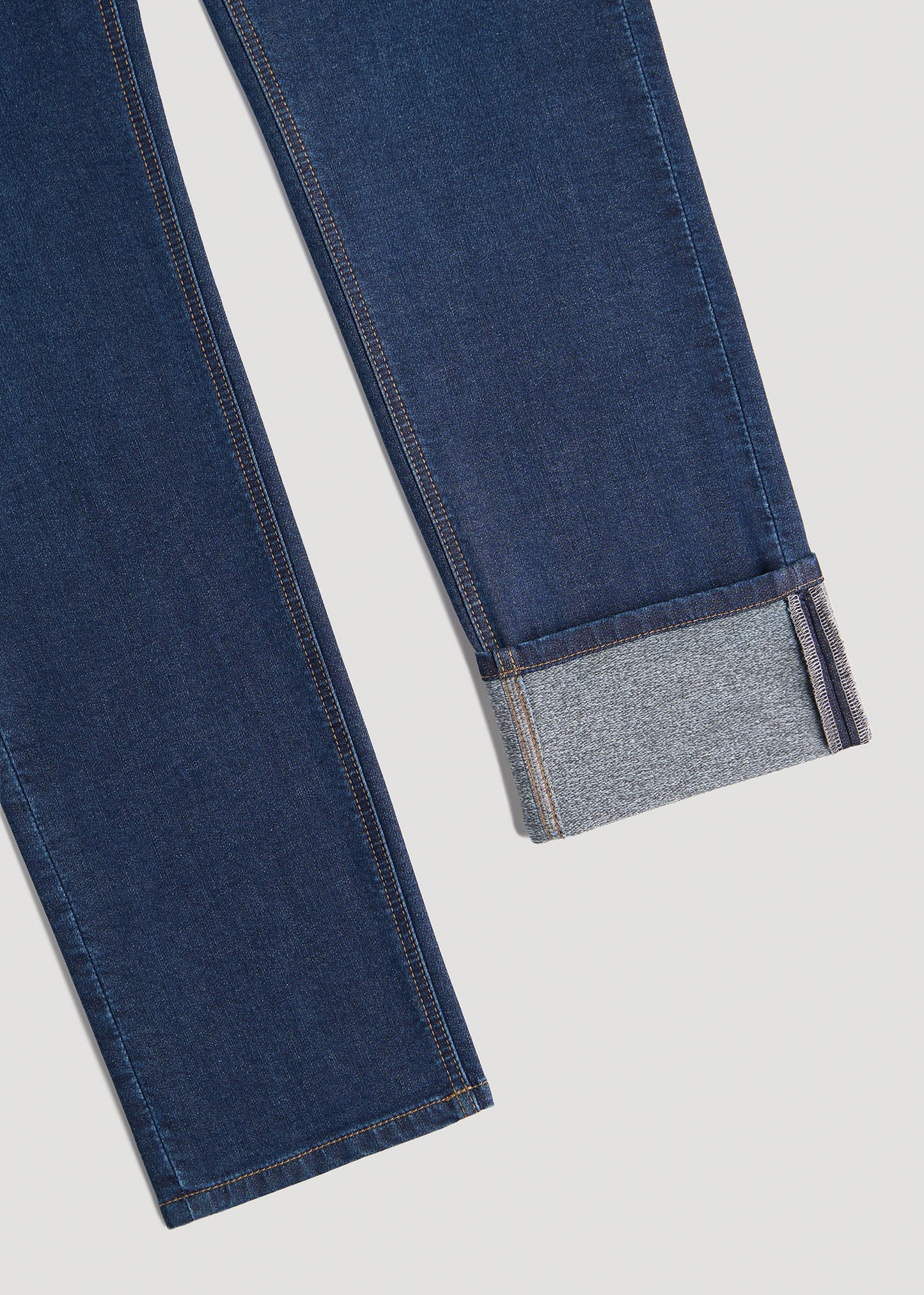 Carman TAPERED Fleeced Jeans for Tall Men in Colorado Blue Wash