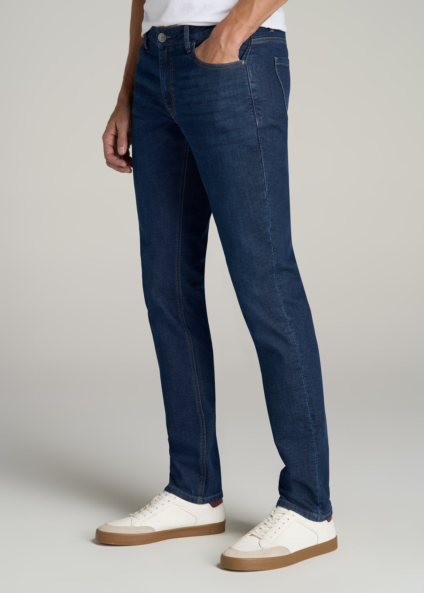 Carman TAPERED Fleeced Jeans for Tall Men in Colorado Blue Wash