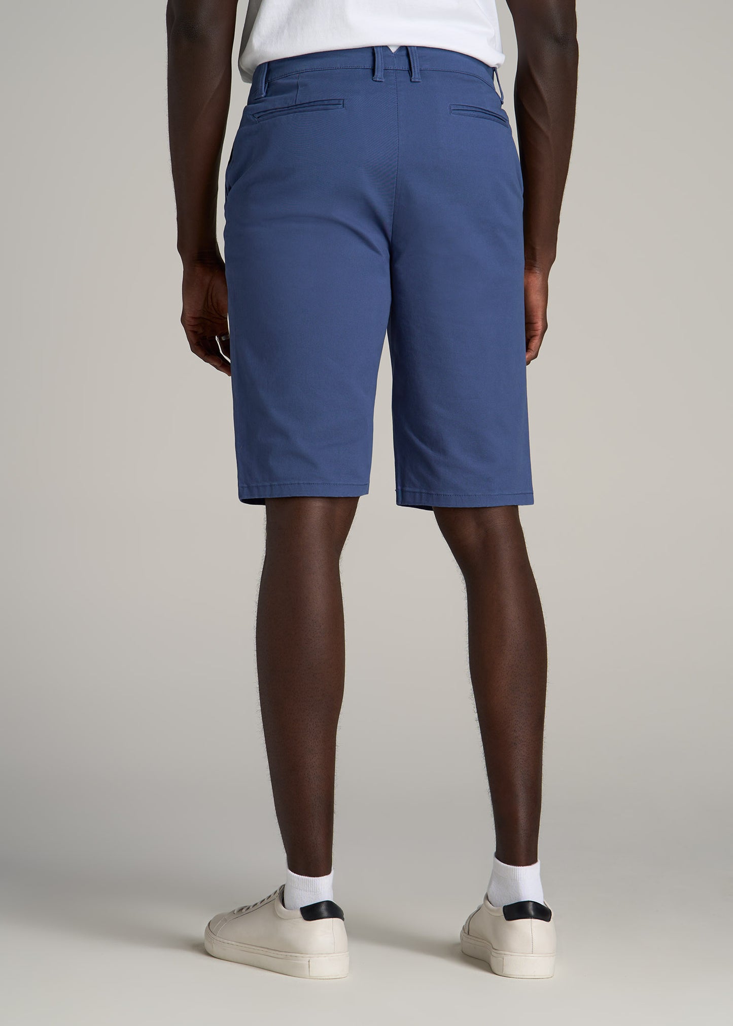 Chino Shorts for Tall Men in Steel Blue