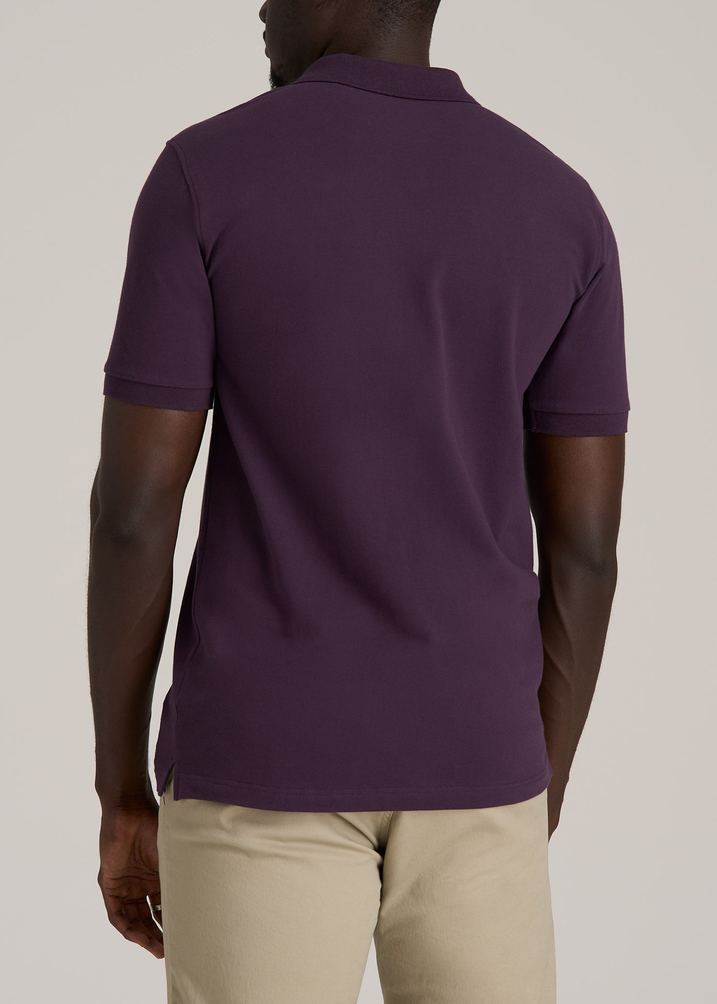 Men's Tall Classic Polo with Embroidered Logo in Midnight Plum