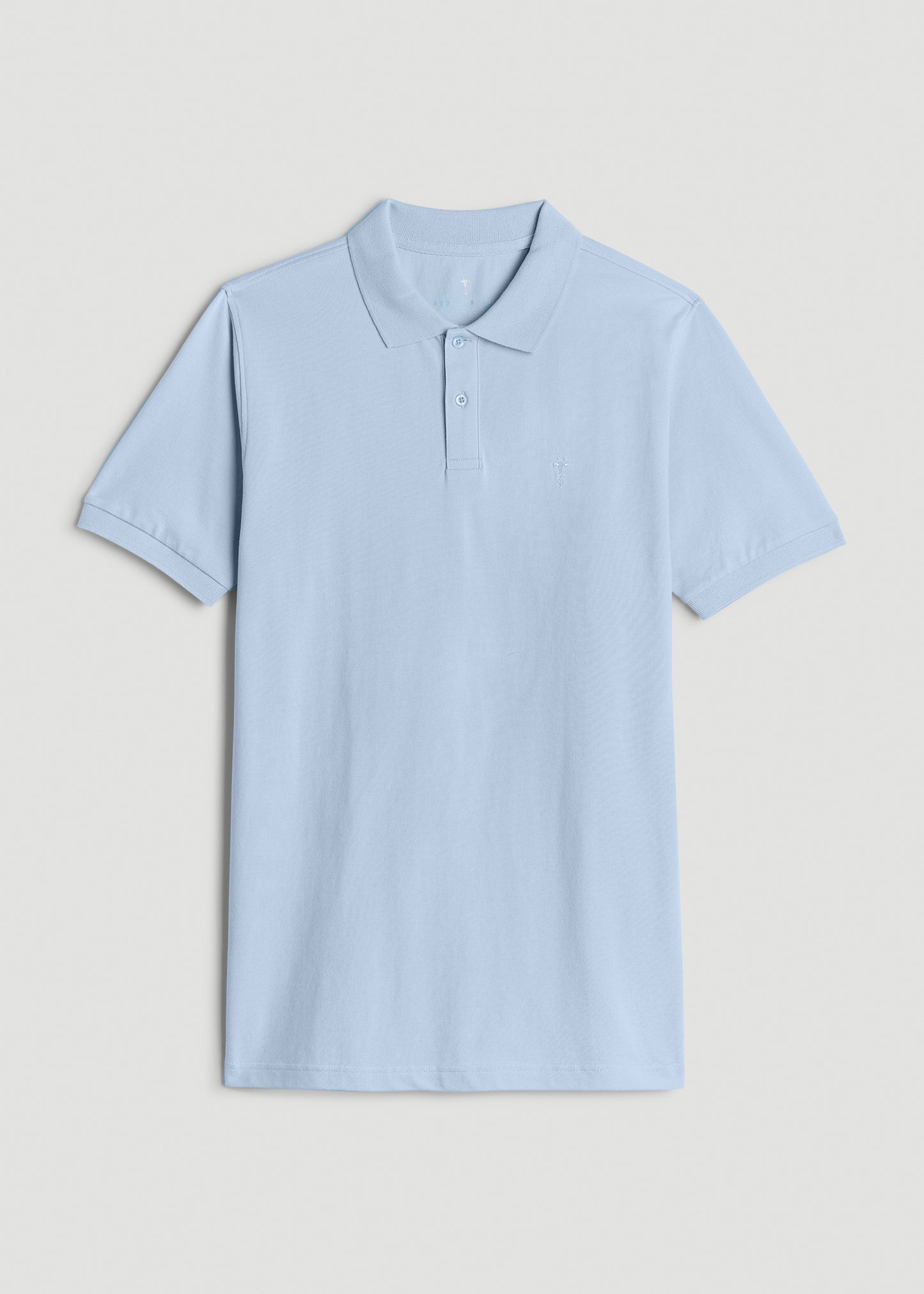 Men's Tall Classic Polo with Embroidered Logo in Ice Blue