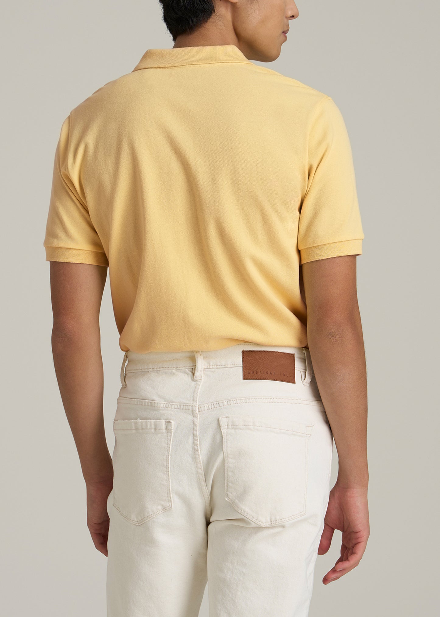 Men's Tall Classic Polo with Embroidered Logo in Lemon Drop