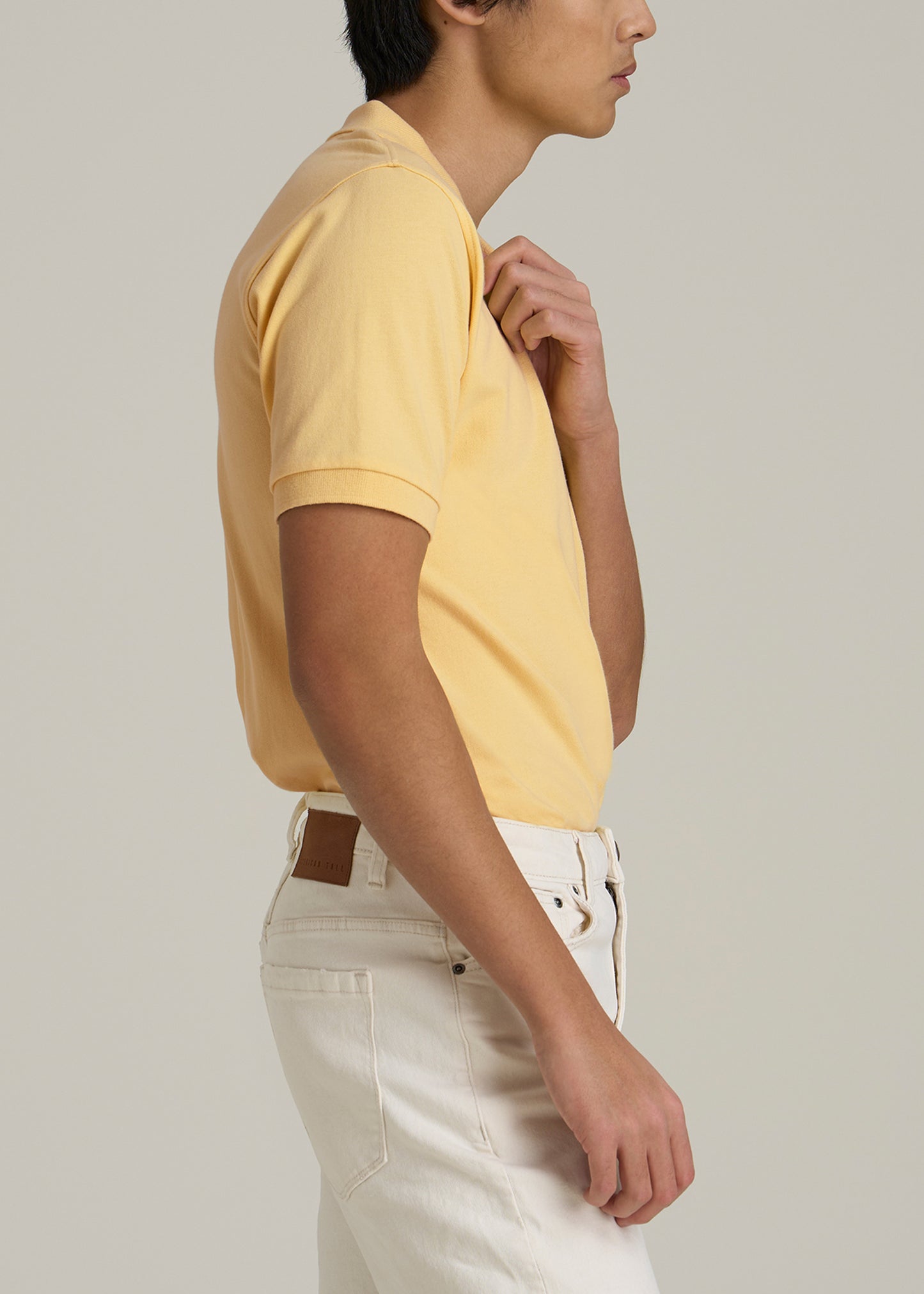 Men's Tall Classic Polo with Embroidered Logo in Lemon Drop