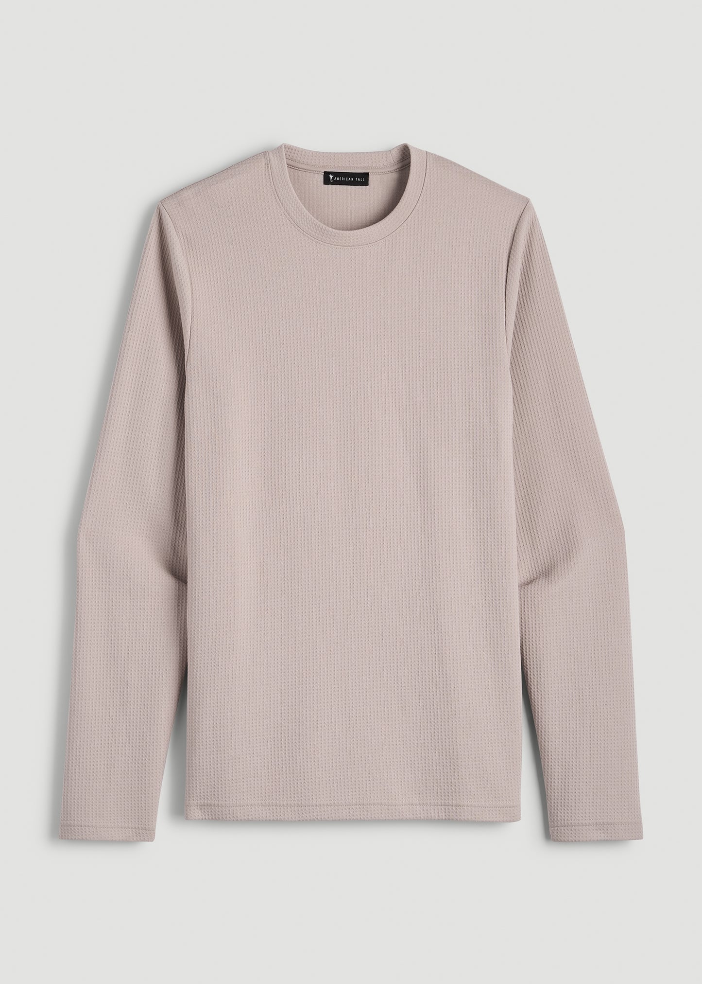 Cloud Knit Waffle Long Sleeve Tee for Tall Men in Desert Rose