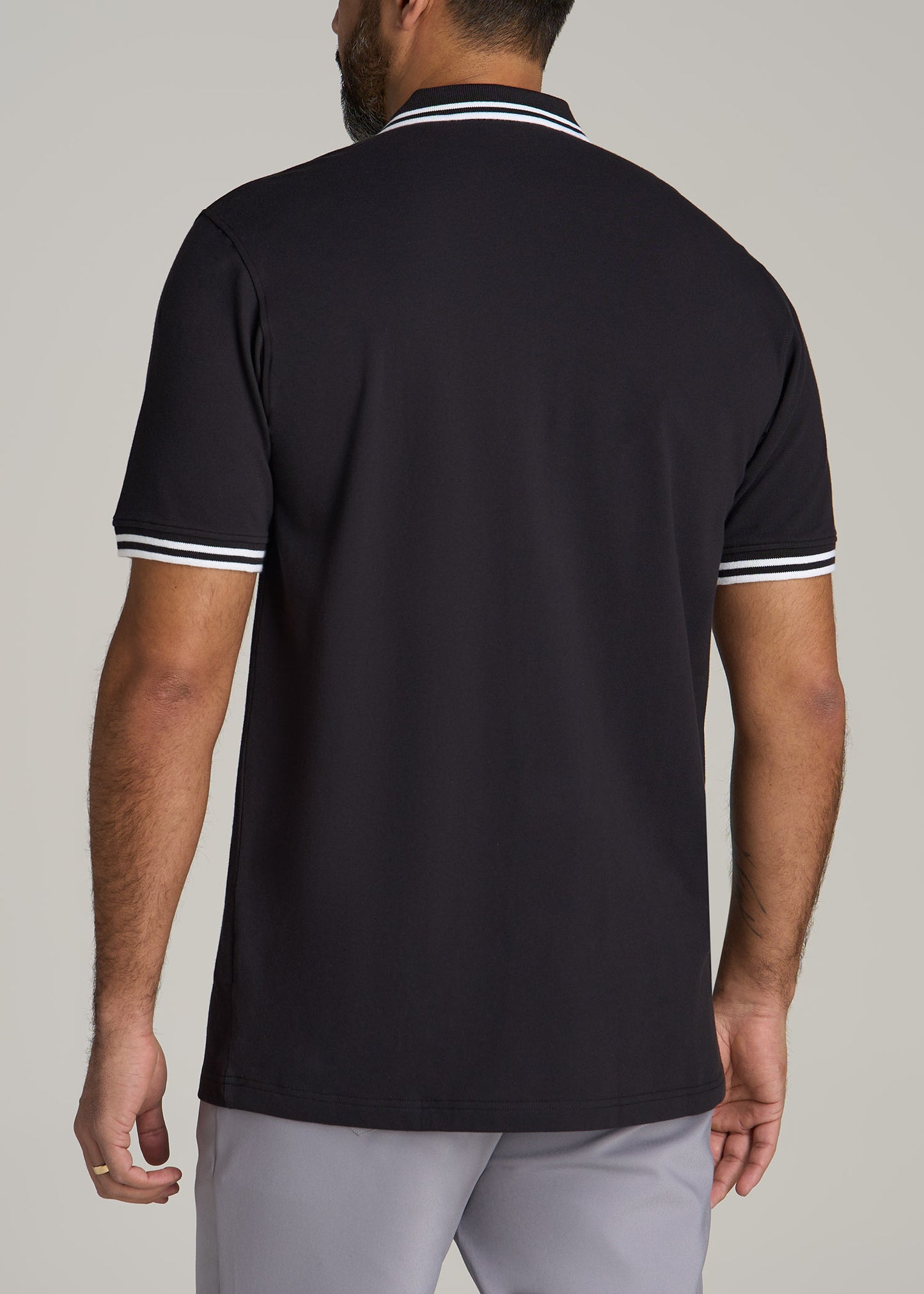 Contrast Tipped Polo Men's in Black