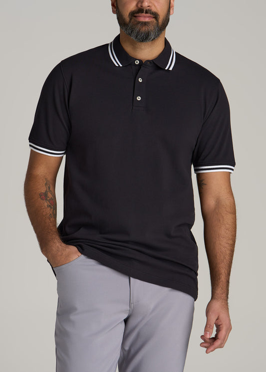 Contrast Tipped Polo Men's in Black