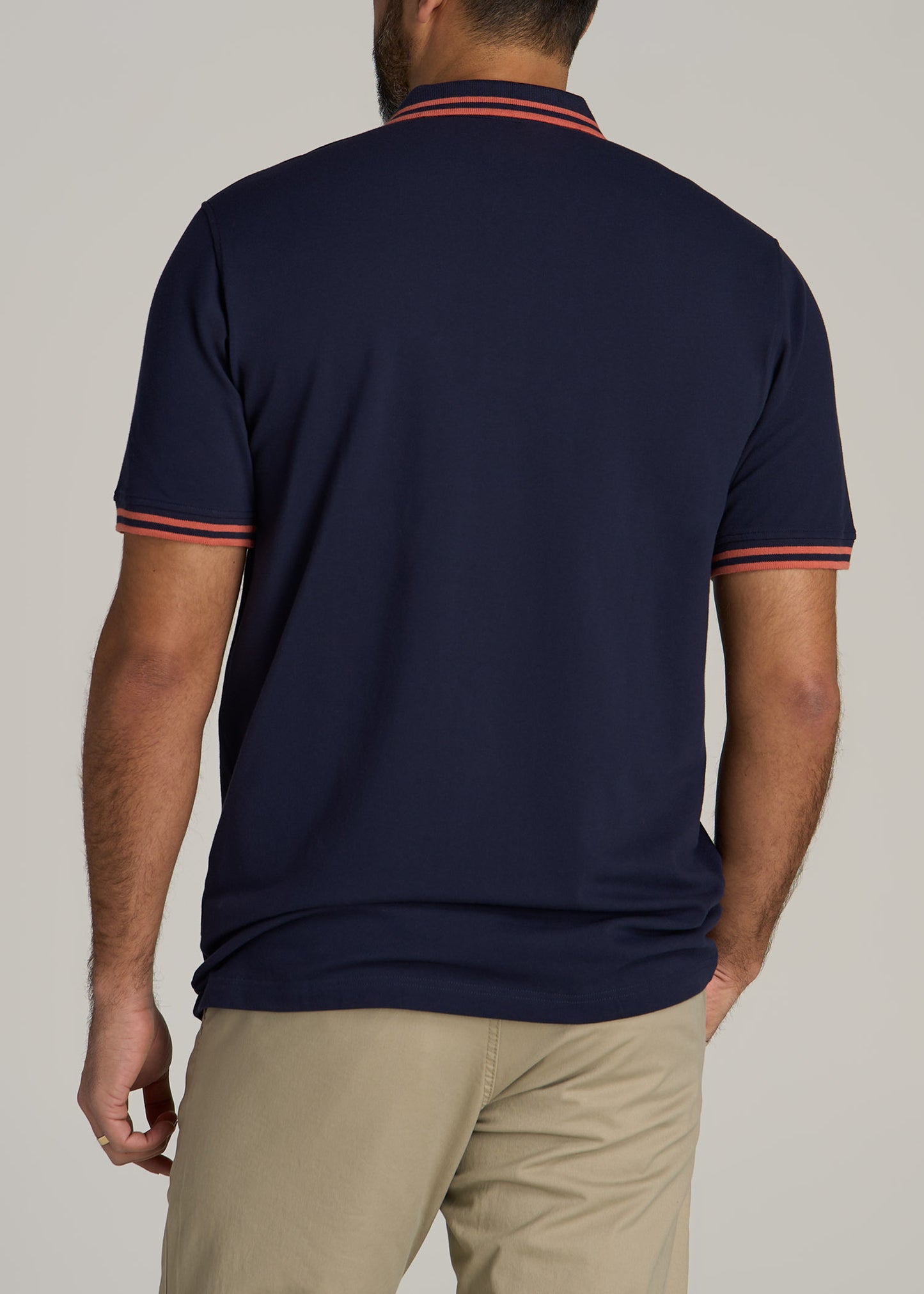 Contrast Tipped Polo Men's in Evening Blue