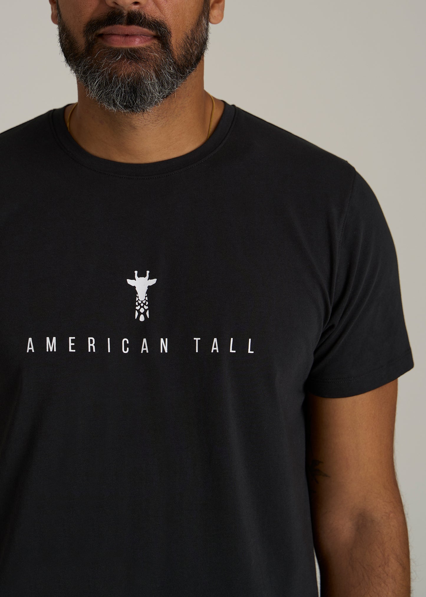 Logo Tee for Tall Men in Black