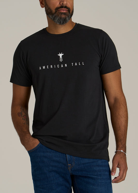 Logo Tee for Tall Men in Black